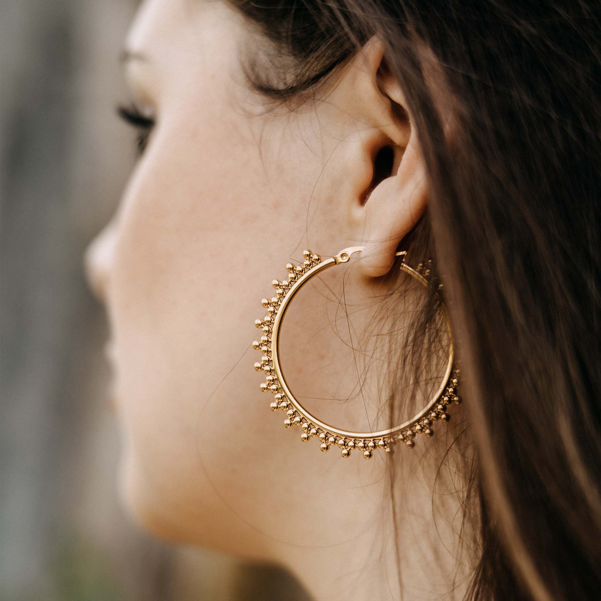 Ohrringe Zoya Groß Gold