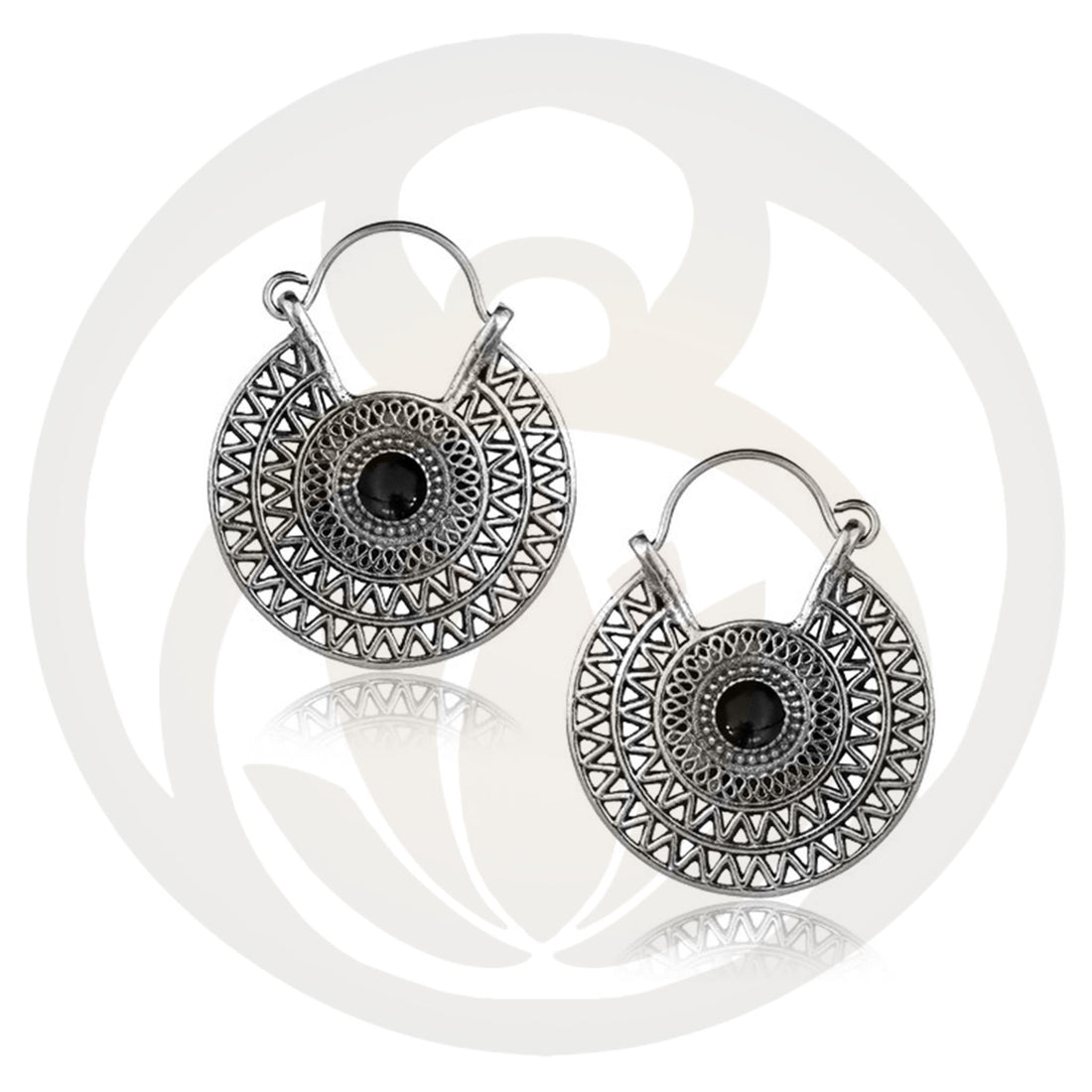 Ohrringe Aziza Silber Onyx