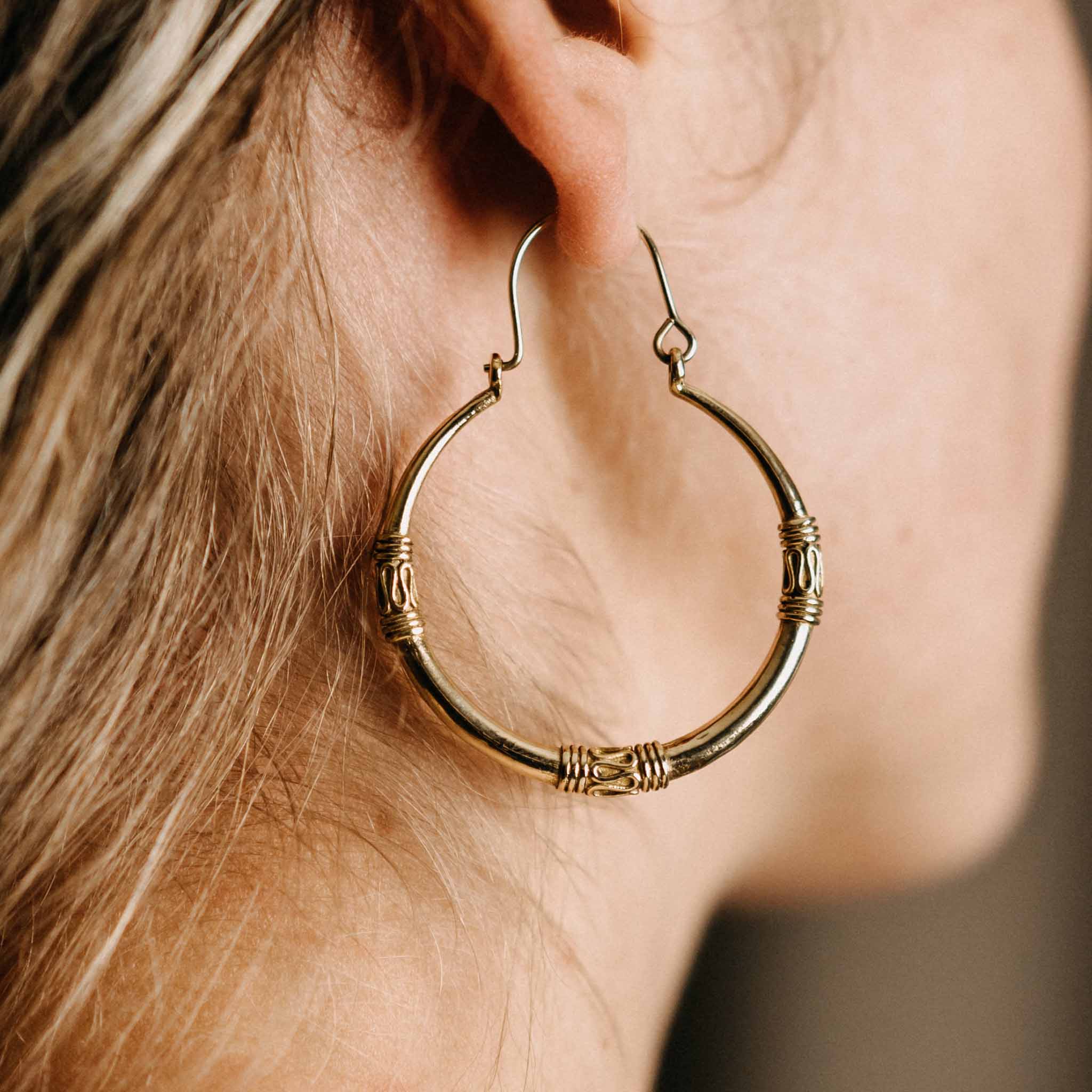 Jyoti Gold Large Earrings