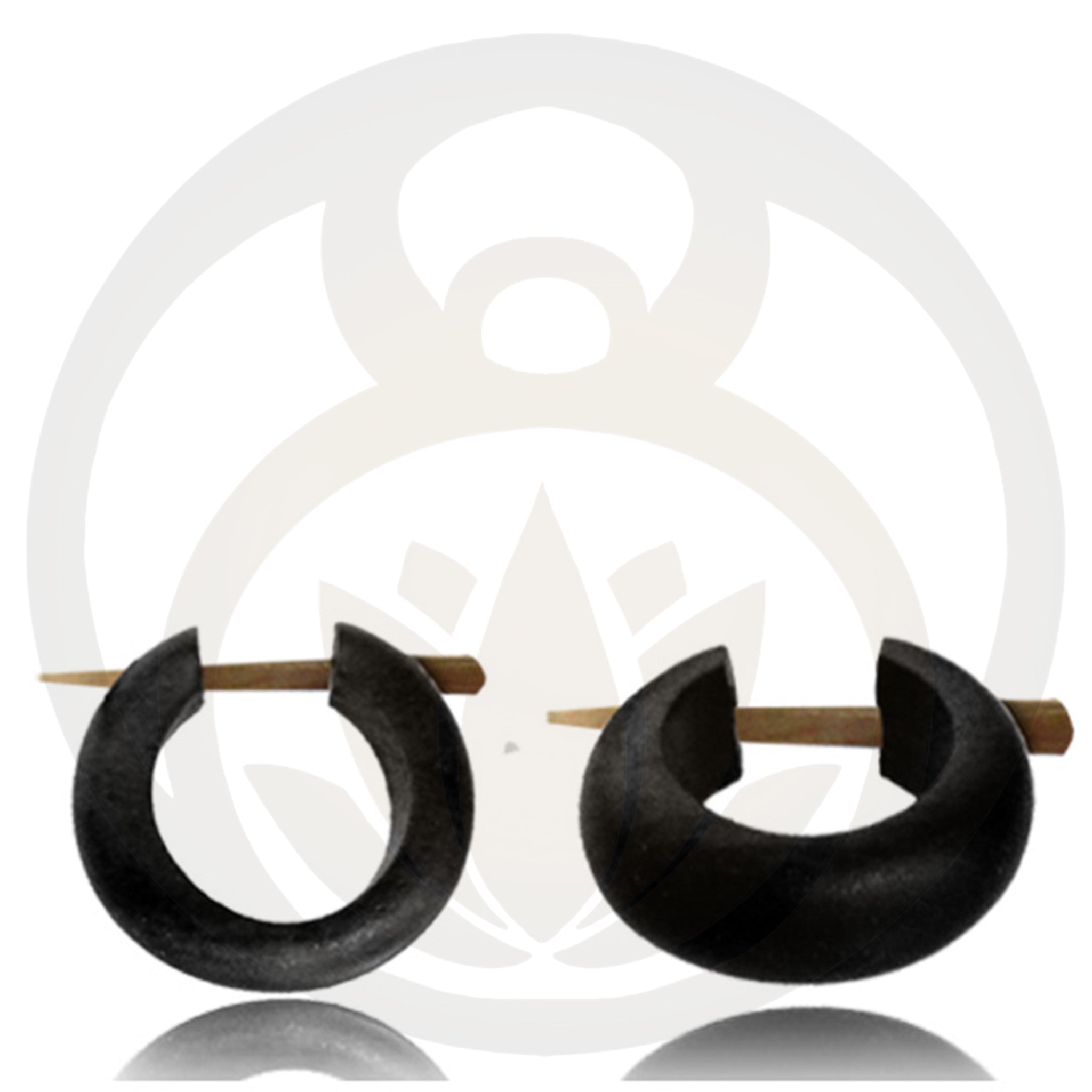 Ohrringe Nalani Holz Schwarz