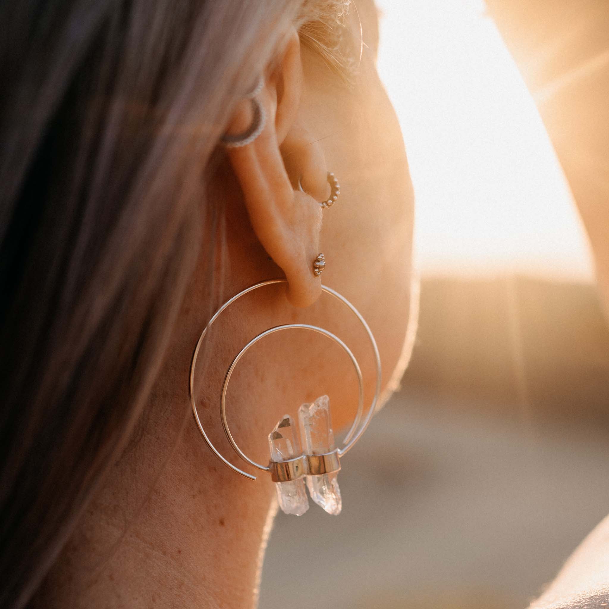 Ohrringe Shakti Silber Bergkristall