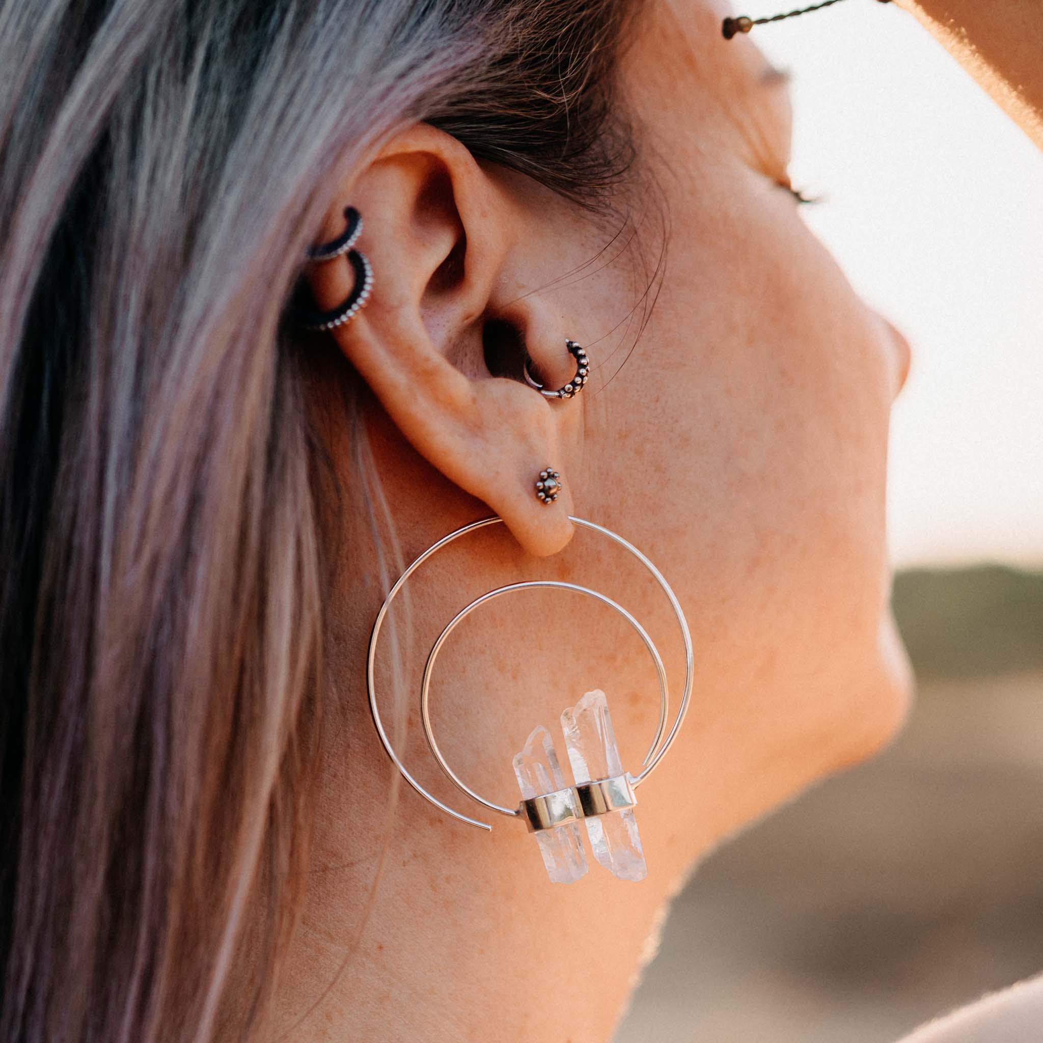 Ohrringe Shakti Silber Bergkristall