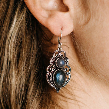 Rekha Labradorite Gold/Silver Earrings