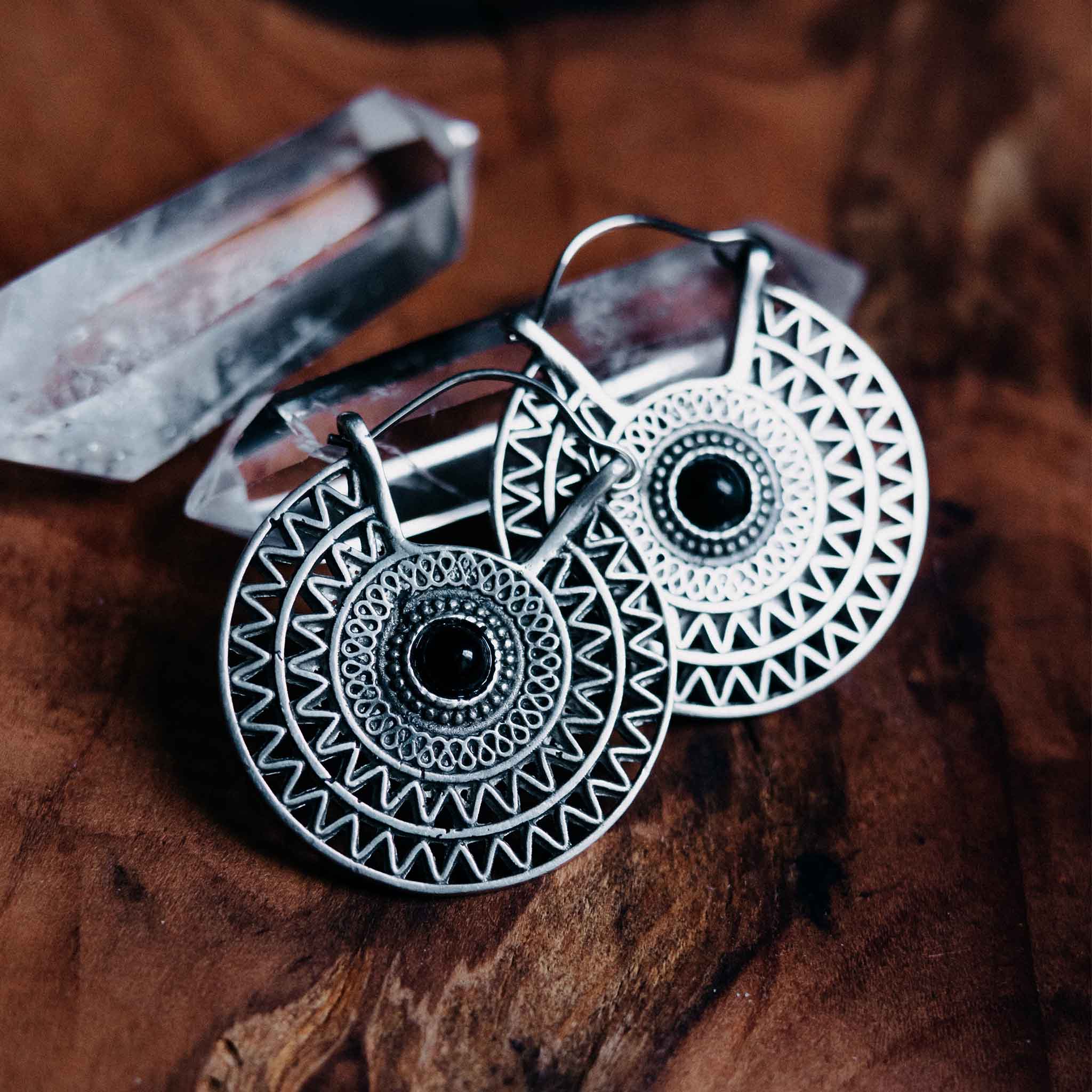 Ohrringe Aziza Silber Onyx