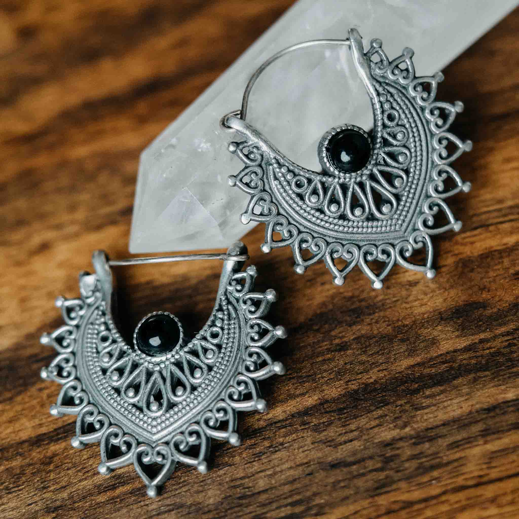 Ohrringe Menami Silber Onyx