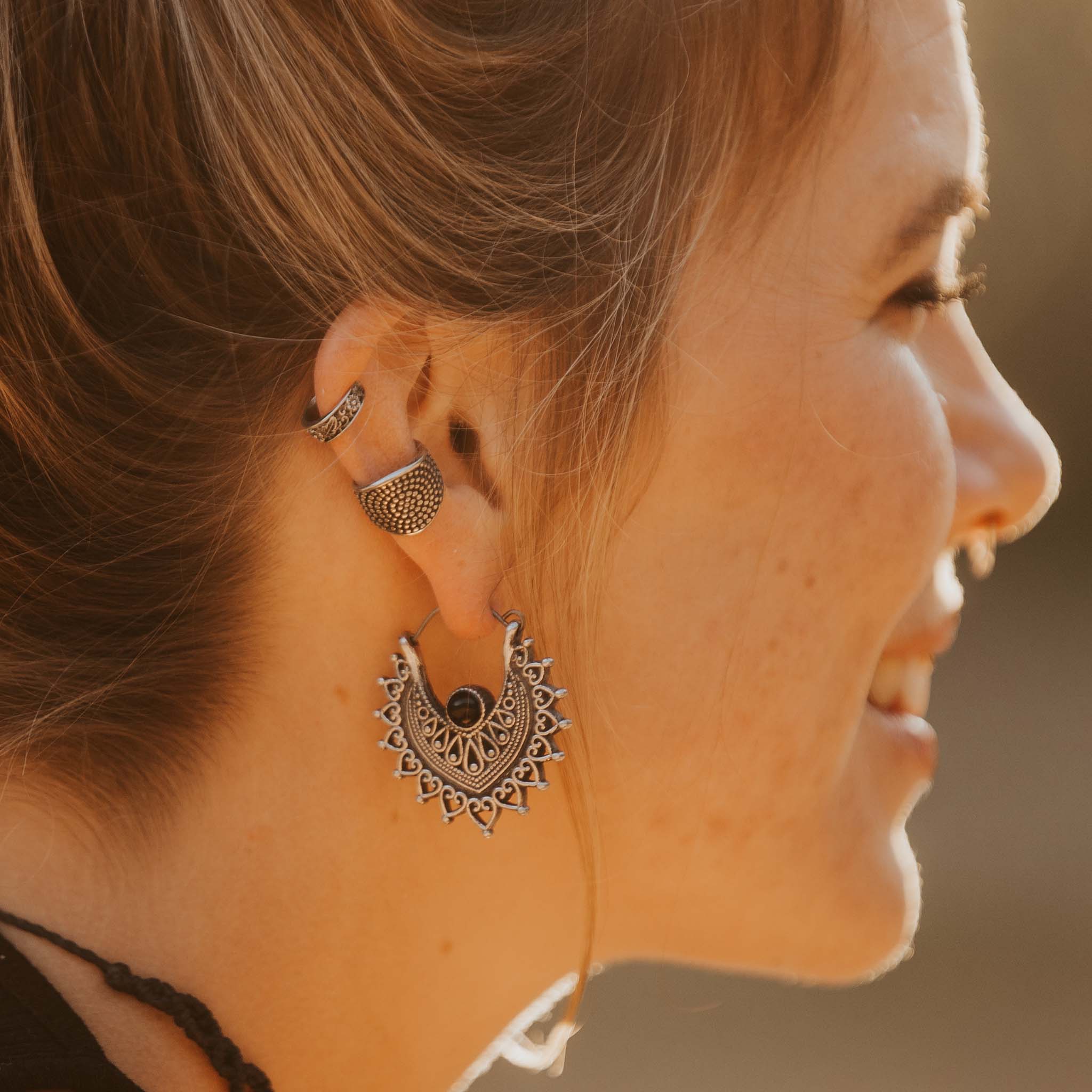 Ohrringe Menami Silber Onyx