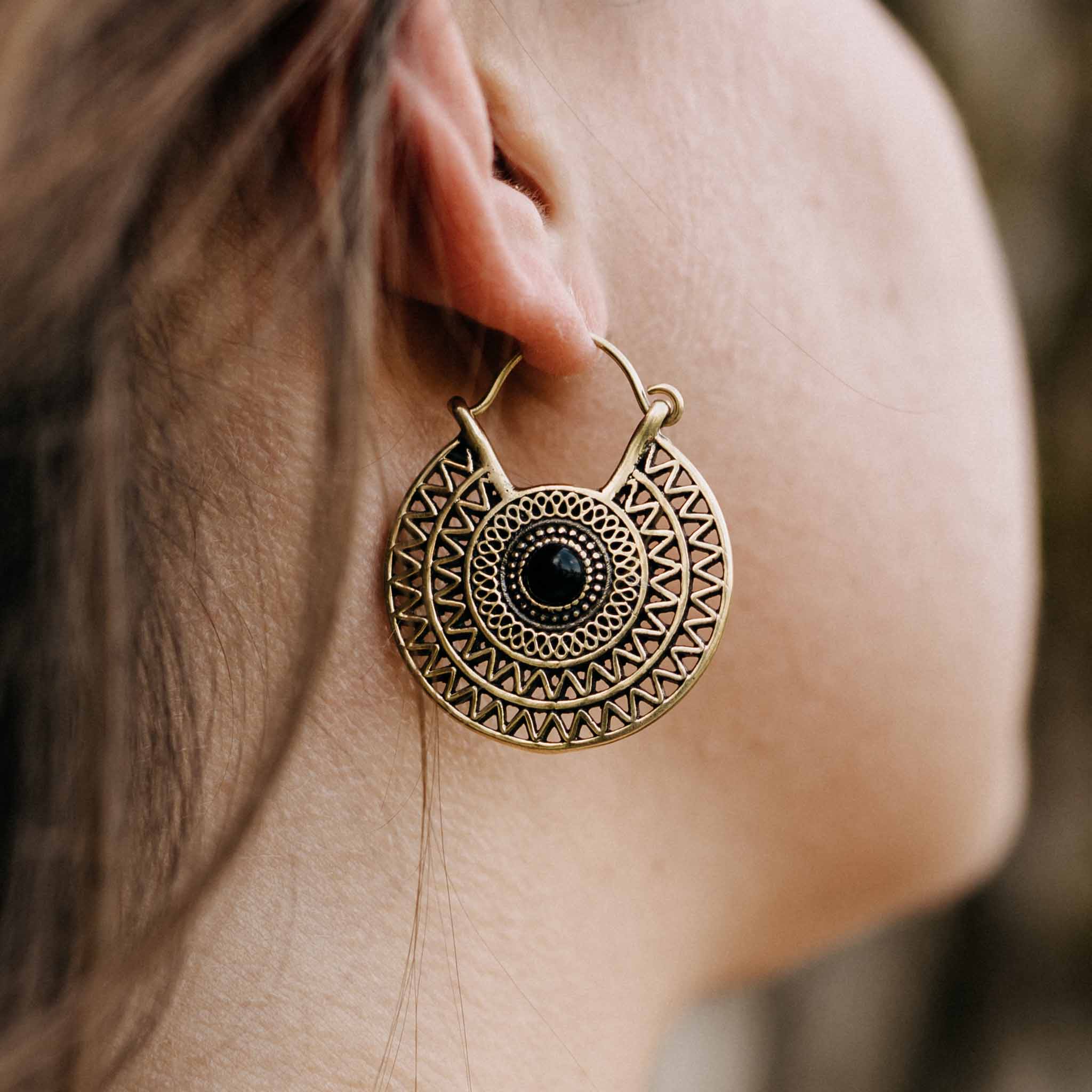 Ohrringe Aziza Gold Onyx