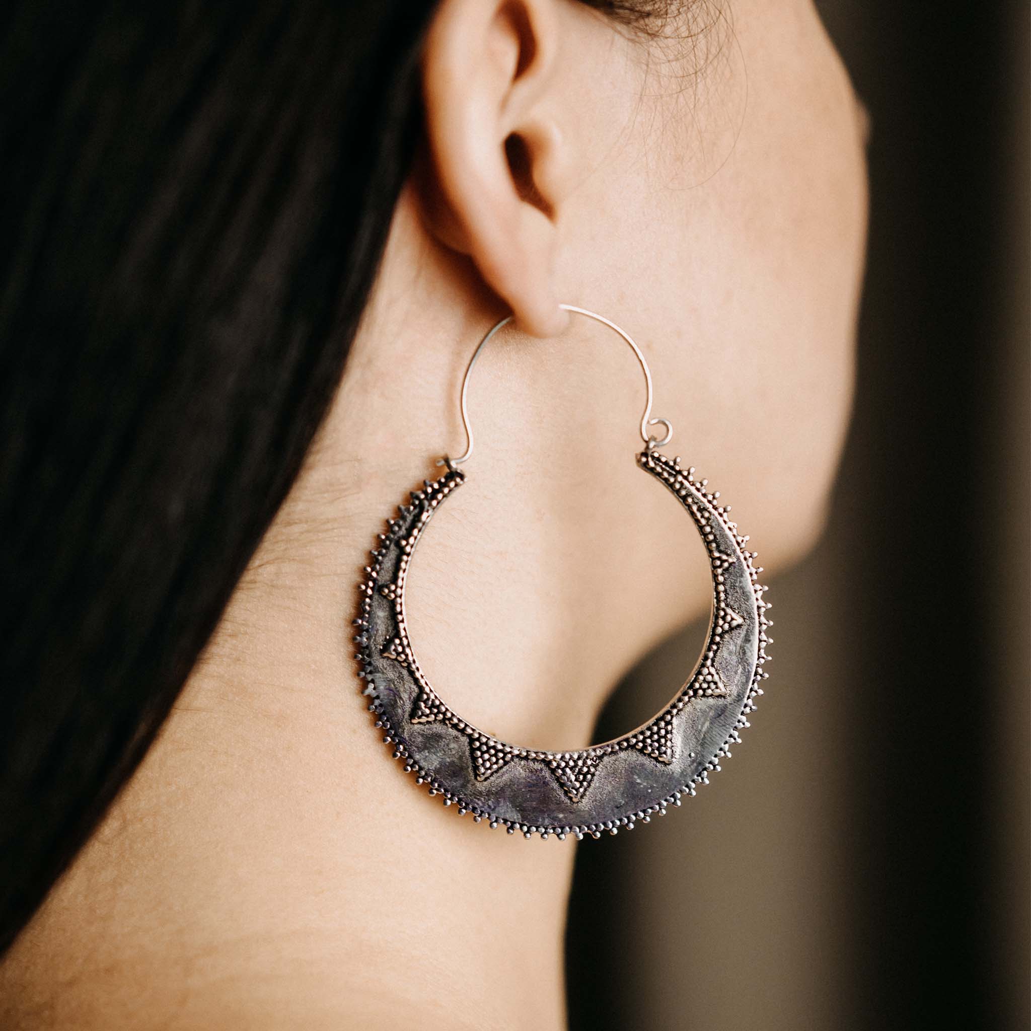 Ohrringe Quayaan Groß Gold/Silber