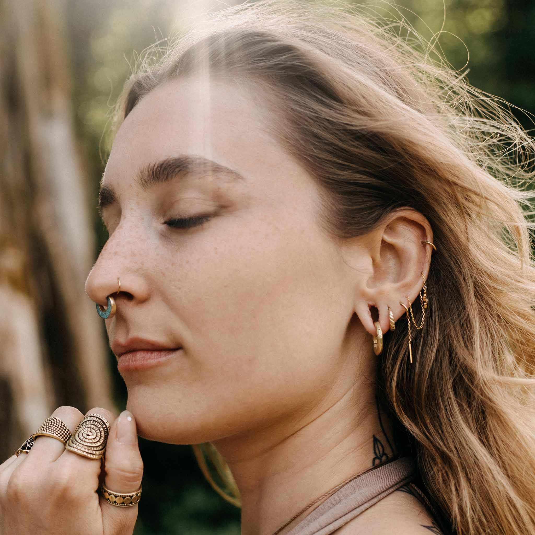 Kettenohrringe Sole Gold