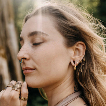 Kettenohrringe Sole Gold