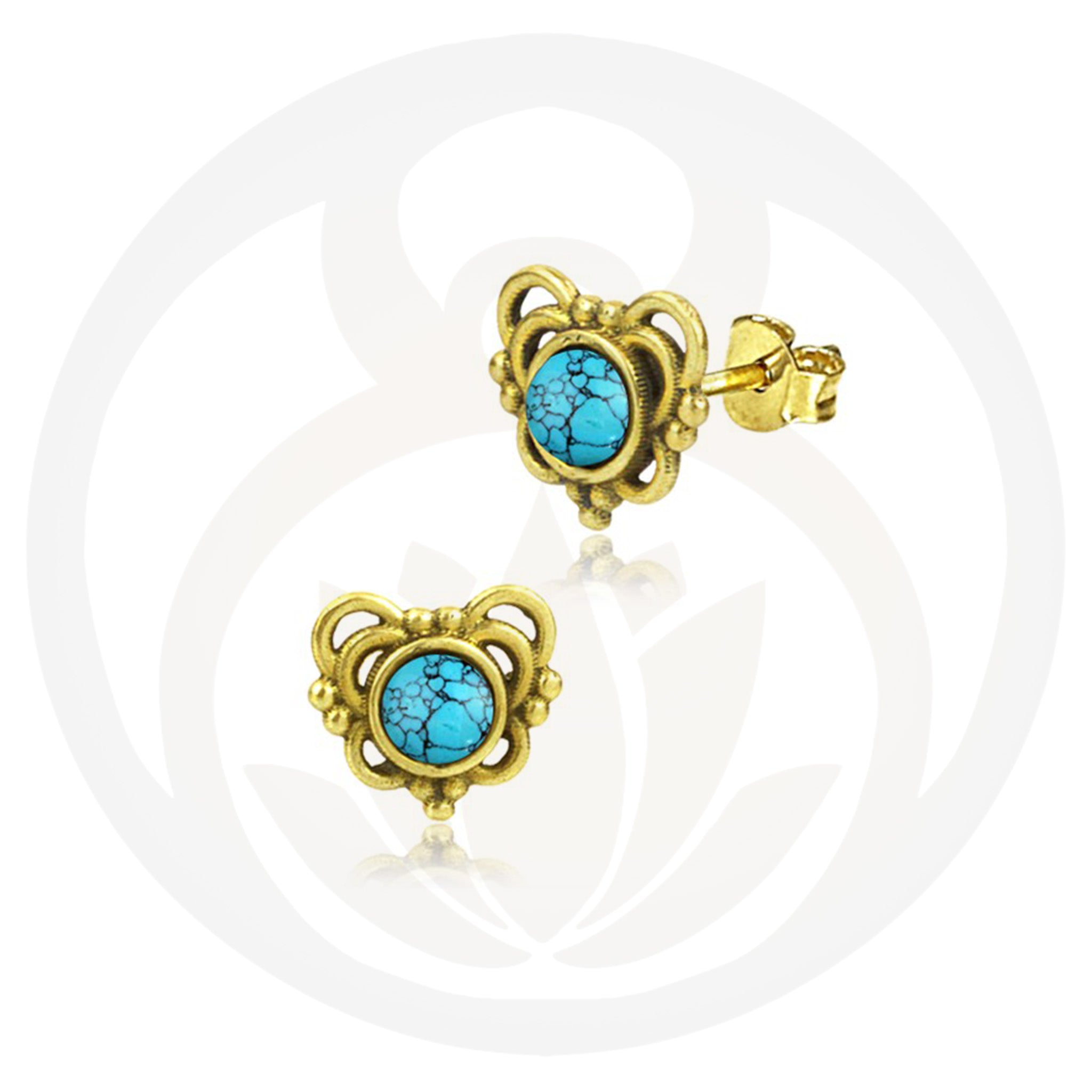 Ohrstecker Esben Gold Türkis