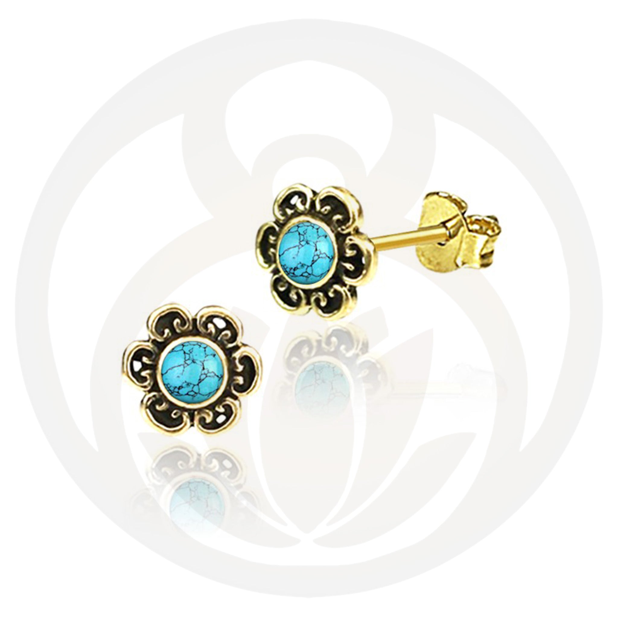 Ohrringe Gusti Gold Türkis