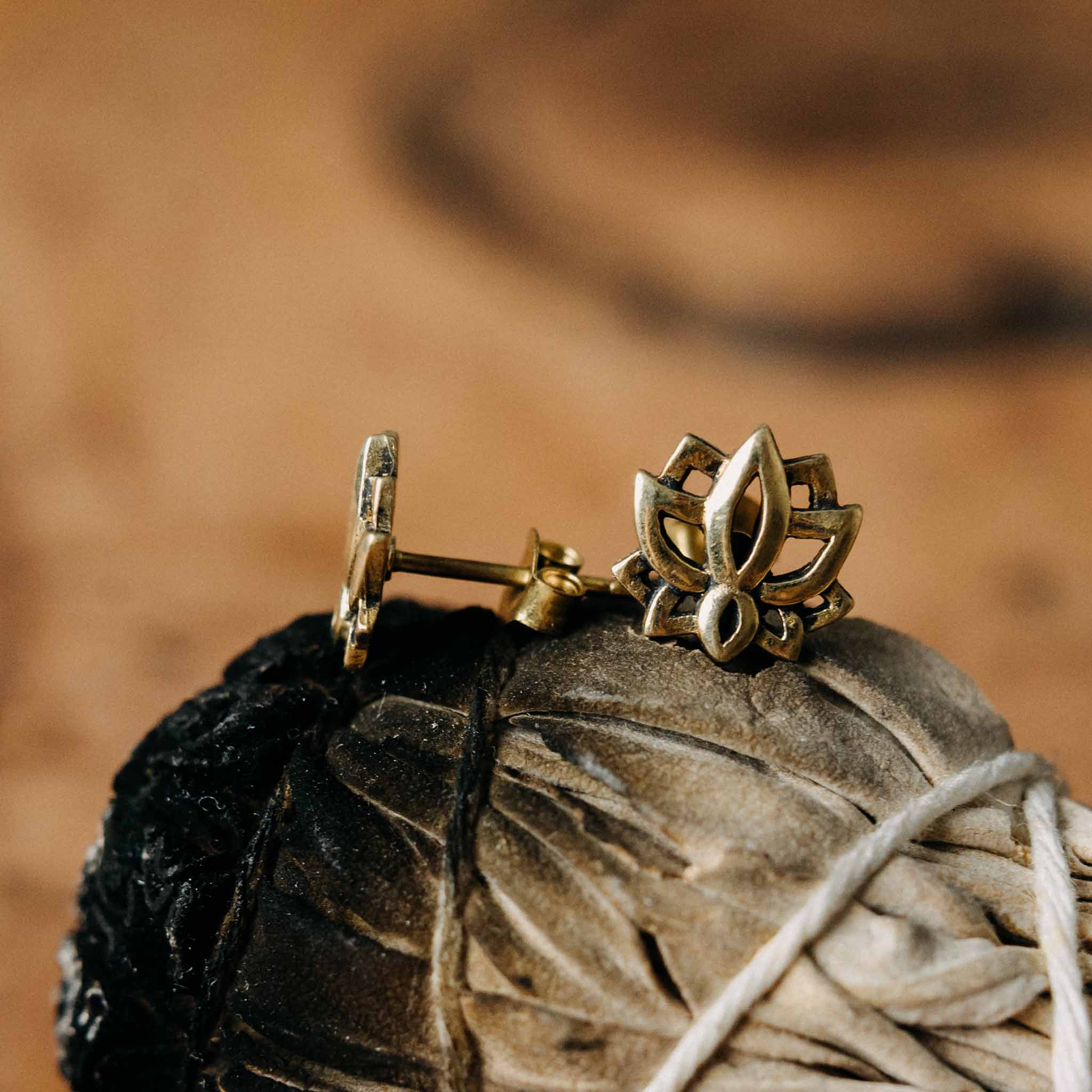 Lotus Gold/Silver Stud Earrings