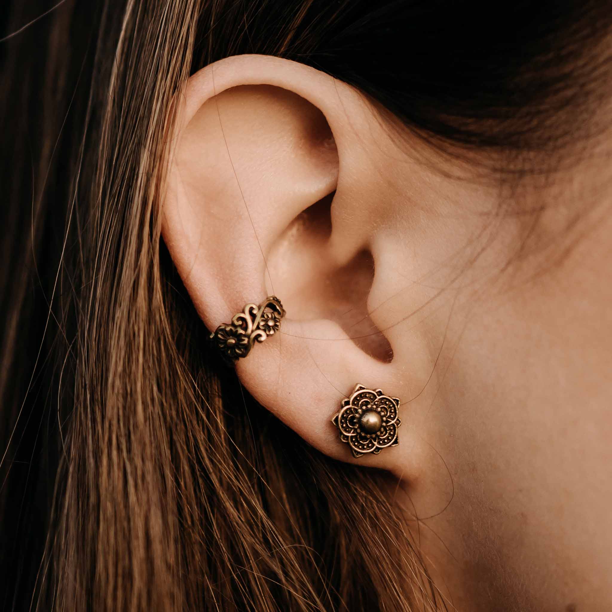 Pavitra Gold Stud Earrings
