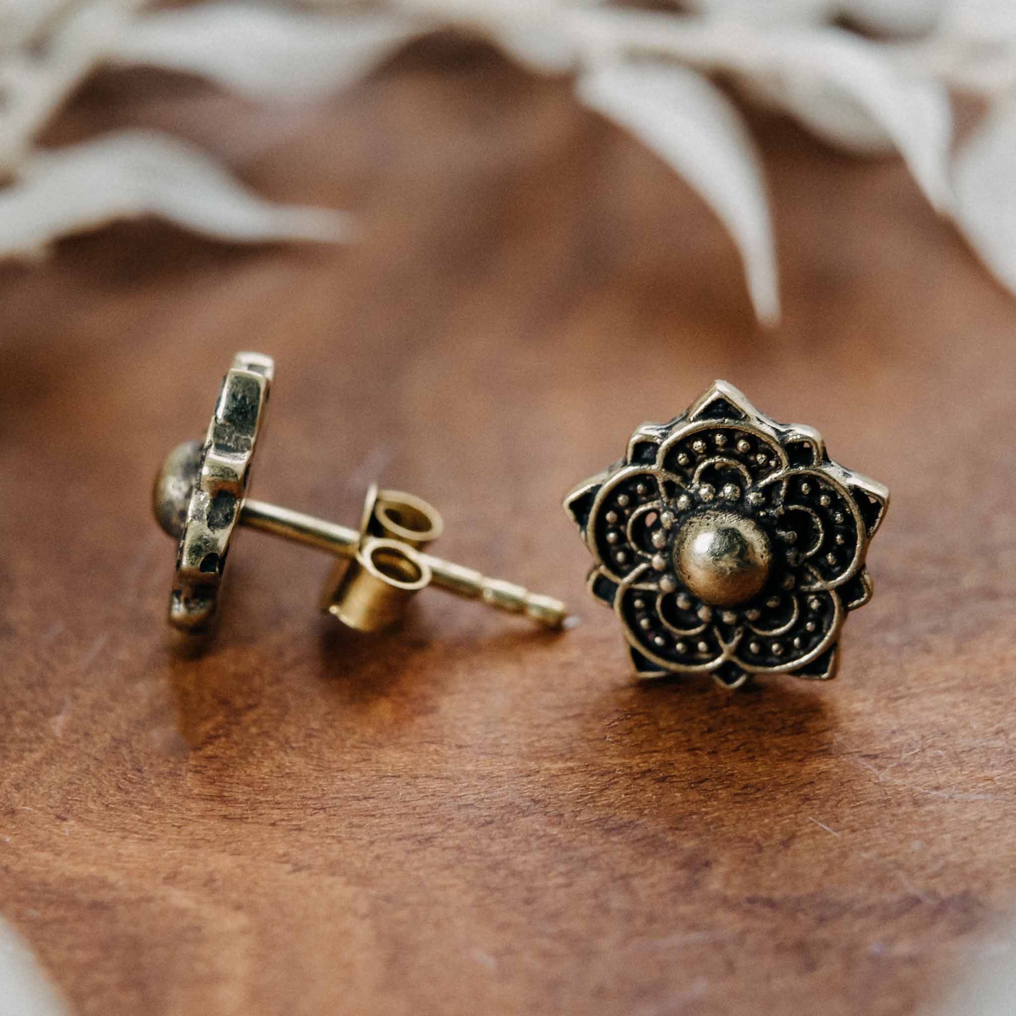 Pavitra Gold Stud Earrings