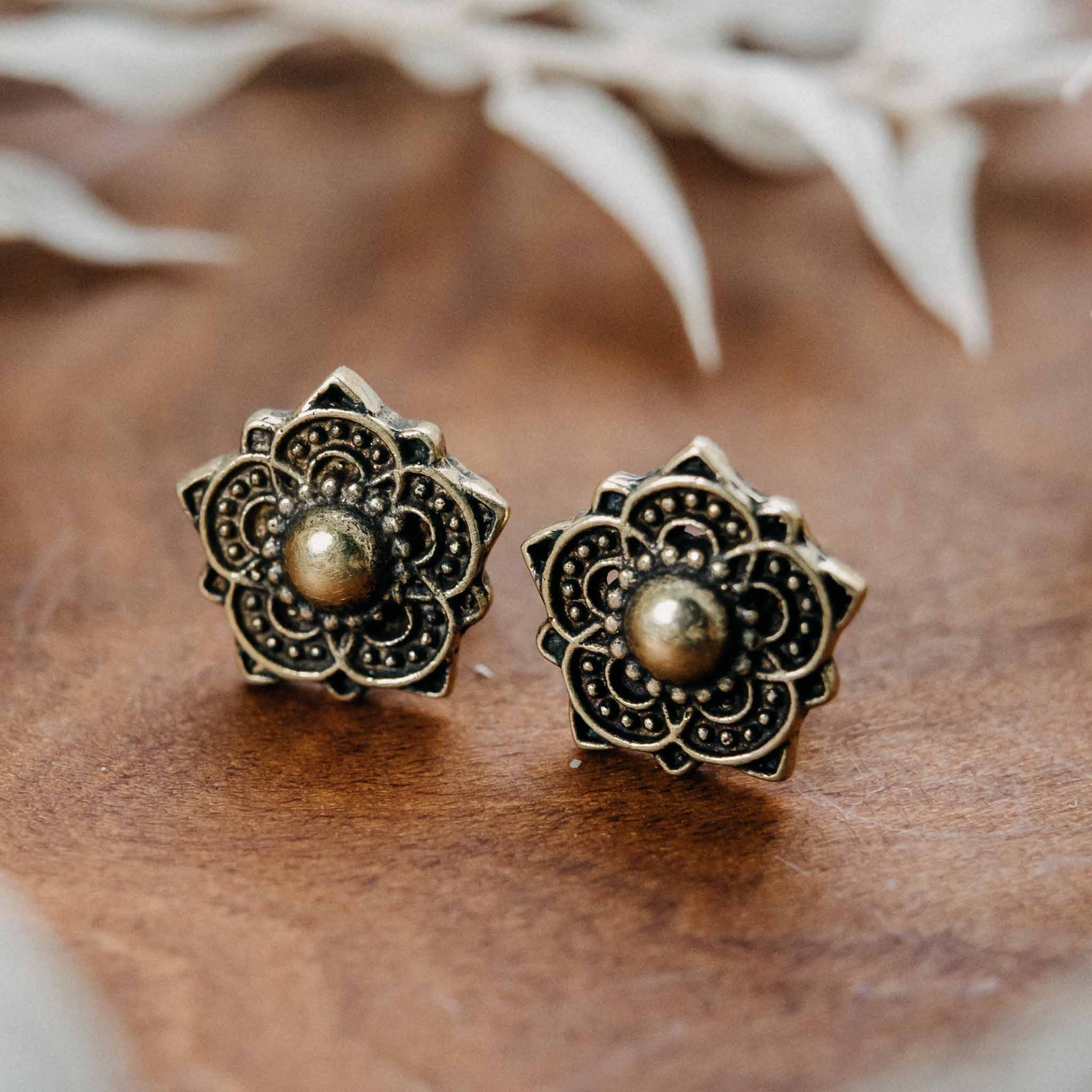 Pavitra Gold Stud Earrings