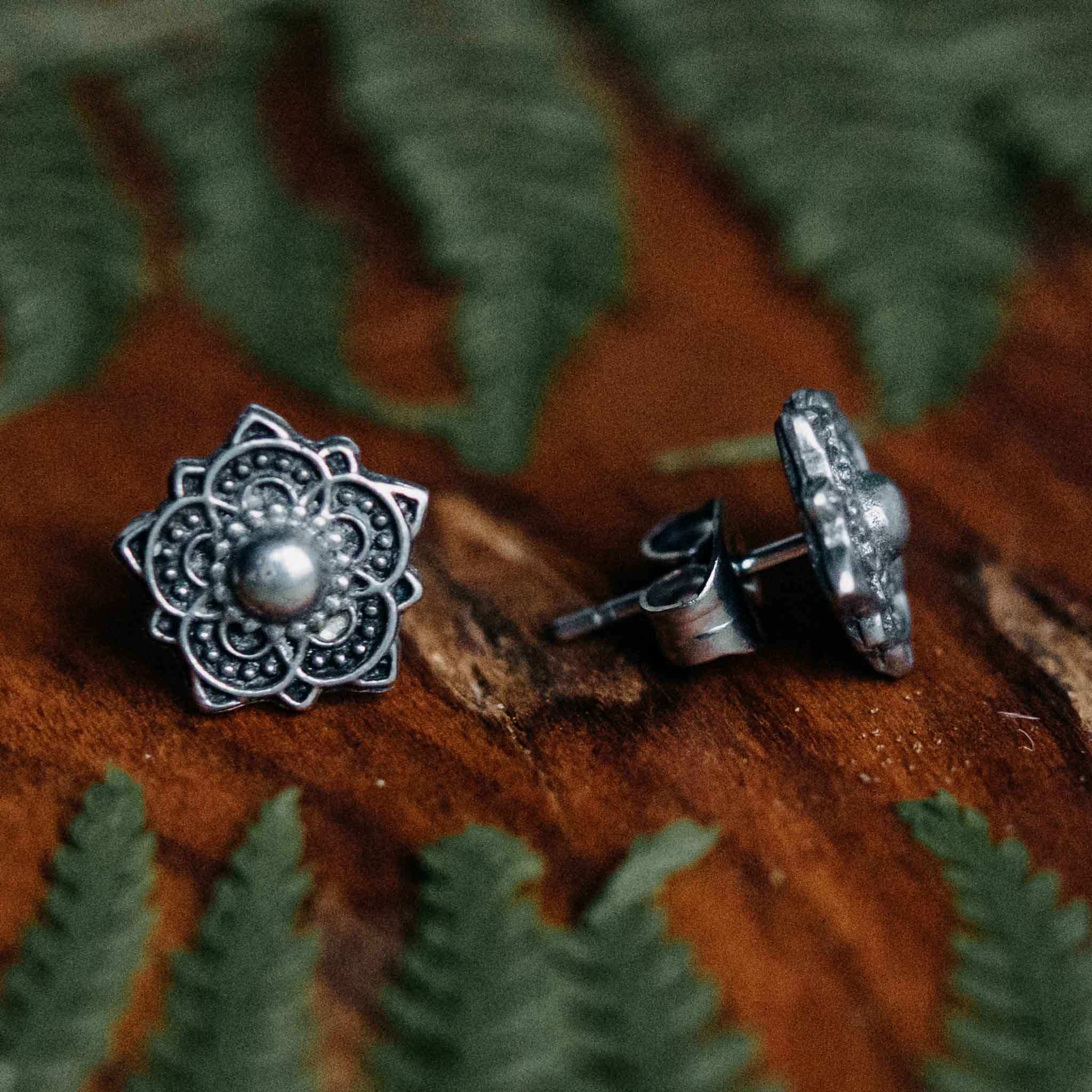Pavitra Silver Stud Earrings