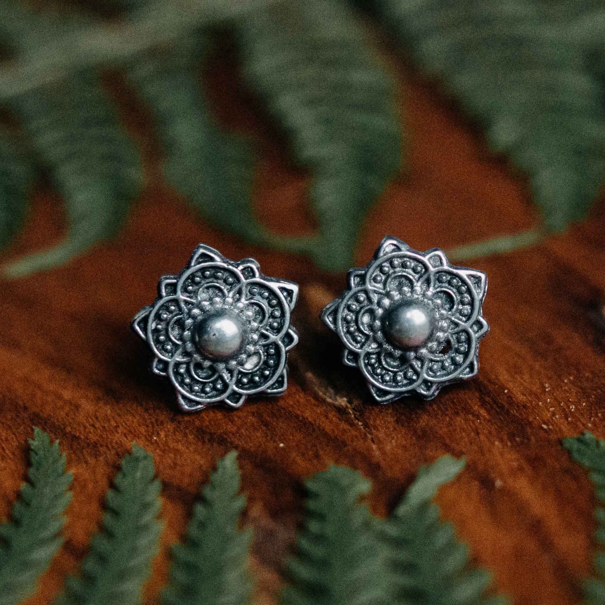 Pavitra Silver Stud Earrings