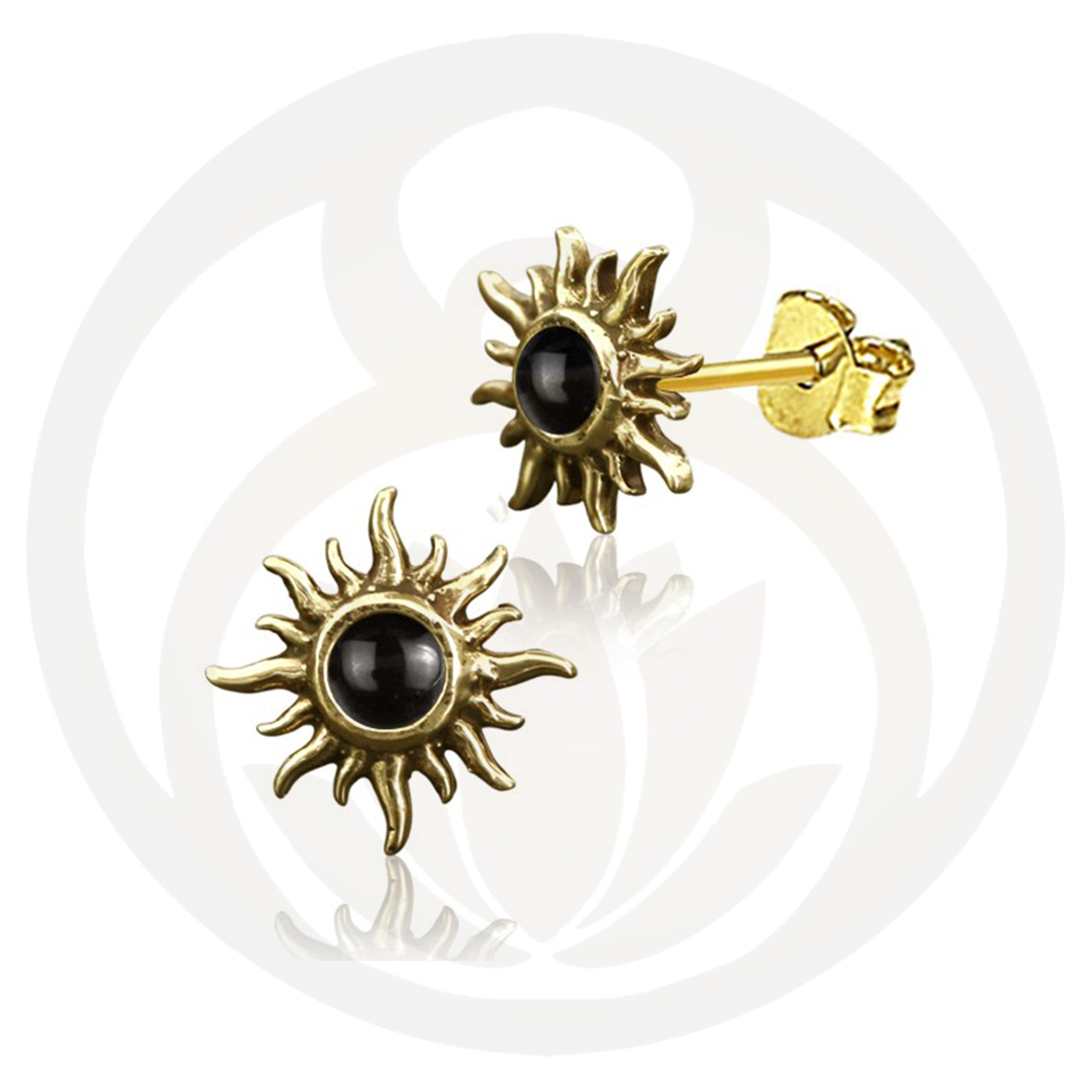 Ohrstecker Anak Gold Onyx