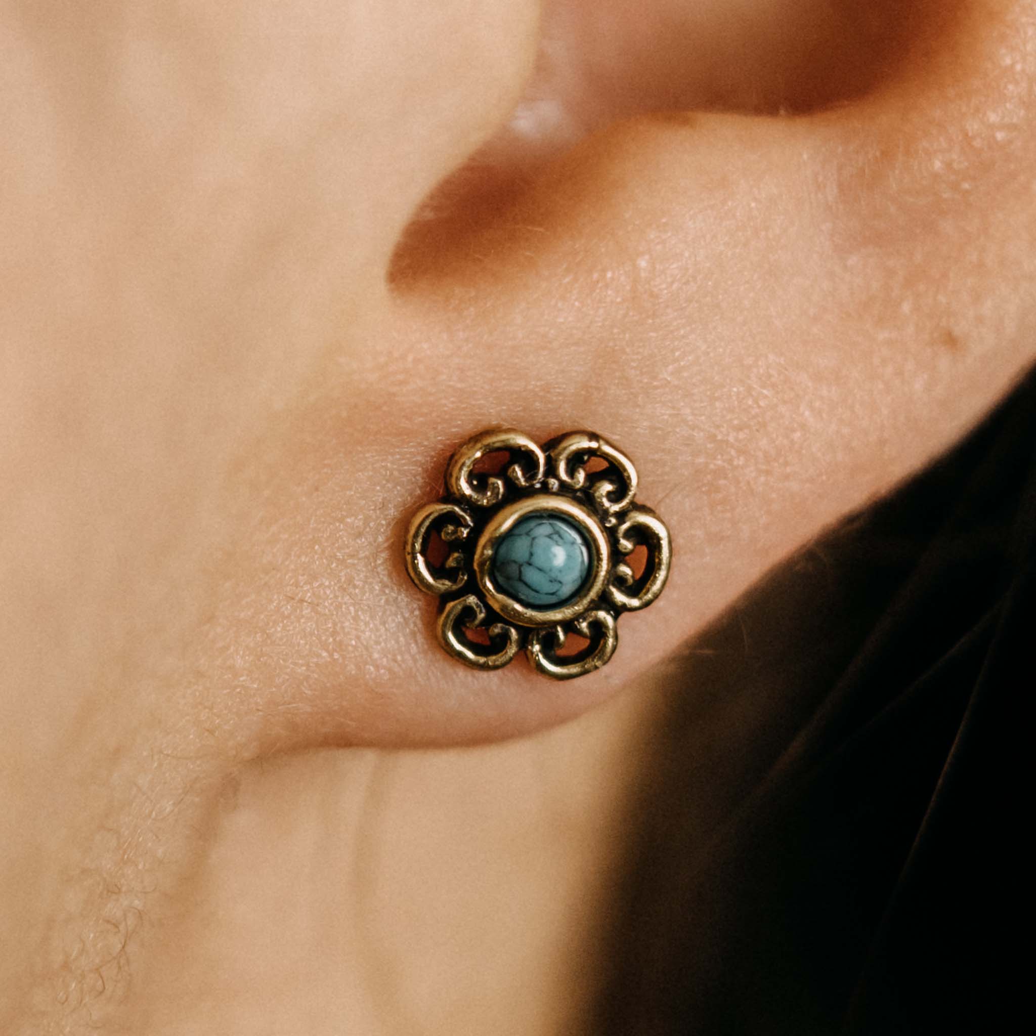 Ohrringe Gusti Gold Türkis