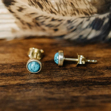 Stud Earrings Parth Gold Turquoise