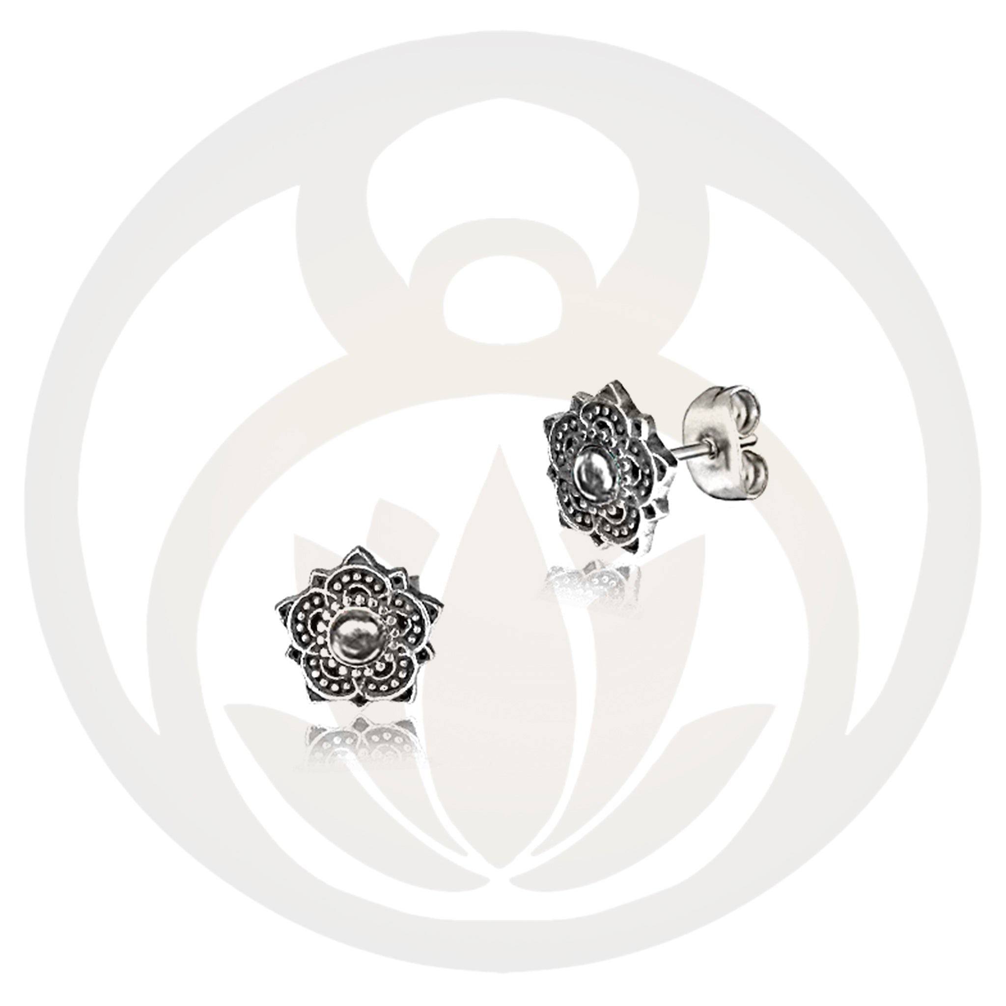 Pavitra Silver Stud Earrings