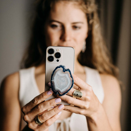 Popsocket Achatscheibe Blau 1