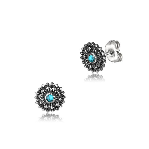 Stud Earrings Azura Silver Turquoise