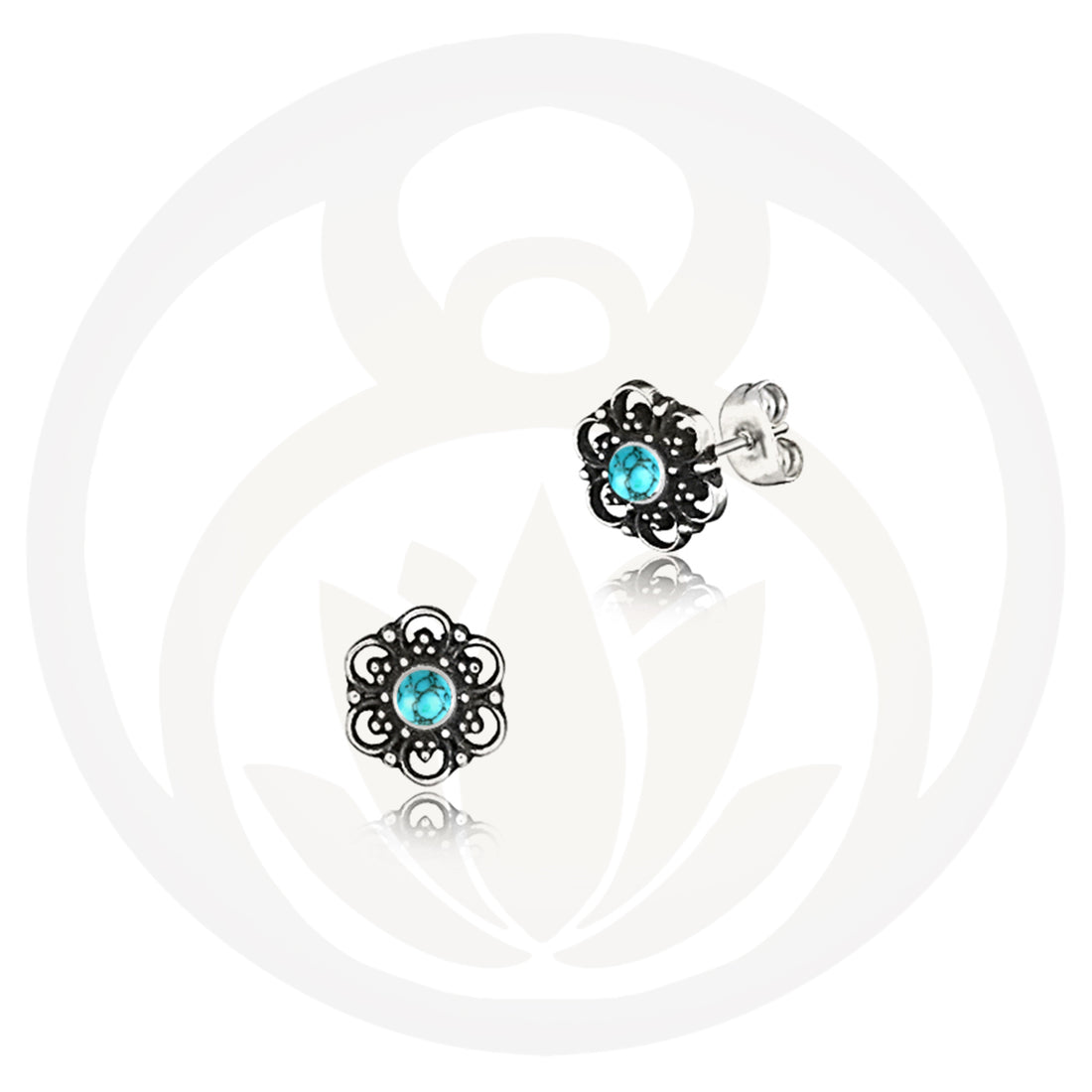 Parijat Silver Stud Earrings