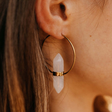 Ohrringe Luce Gold Rosenquarz