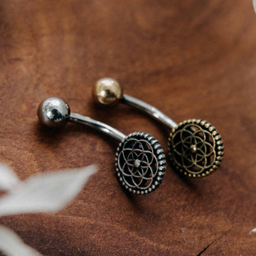 Belly Button Piercing Flower of Life Gold / Silver