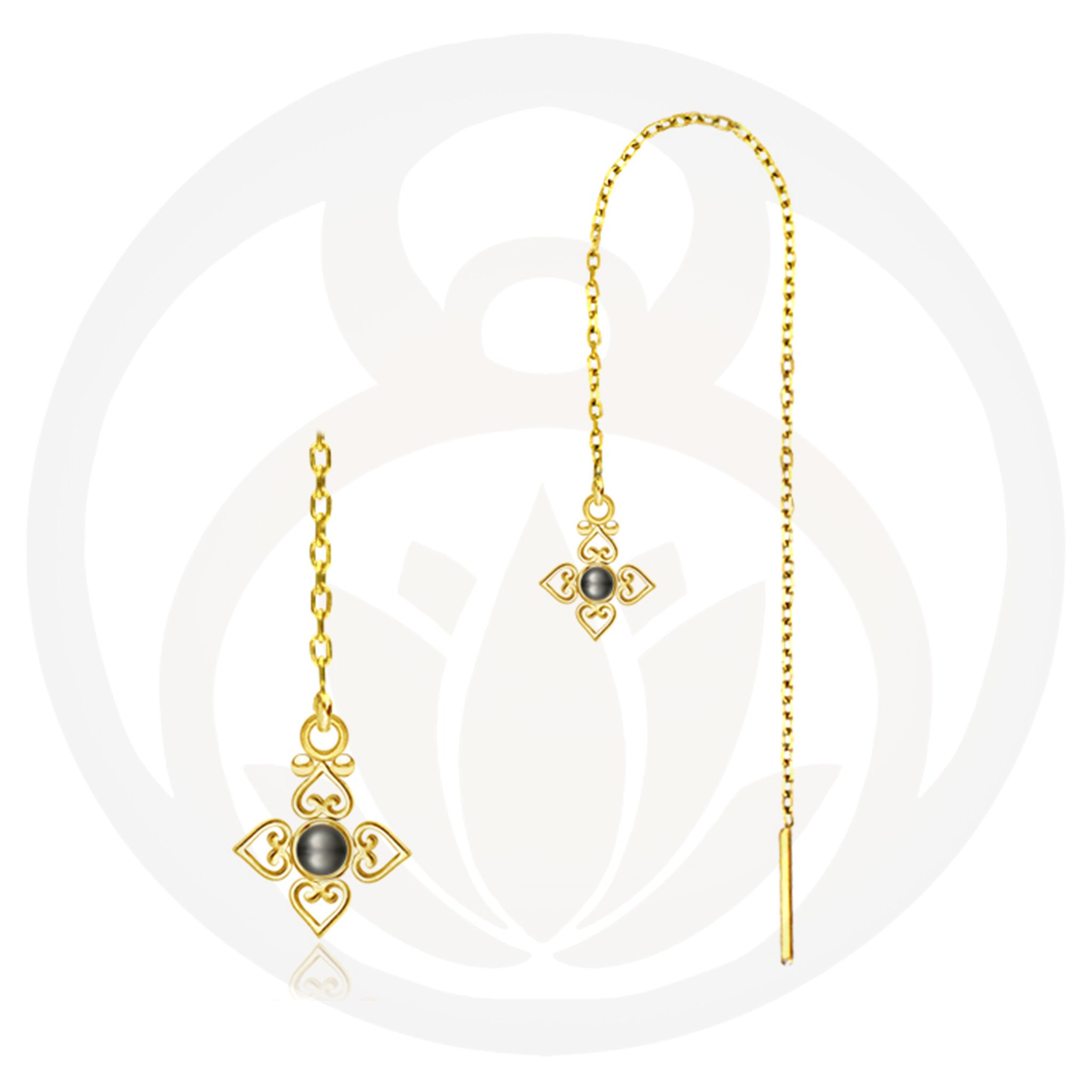 Kettenohrringe Sole Gold