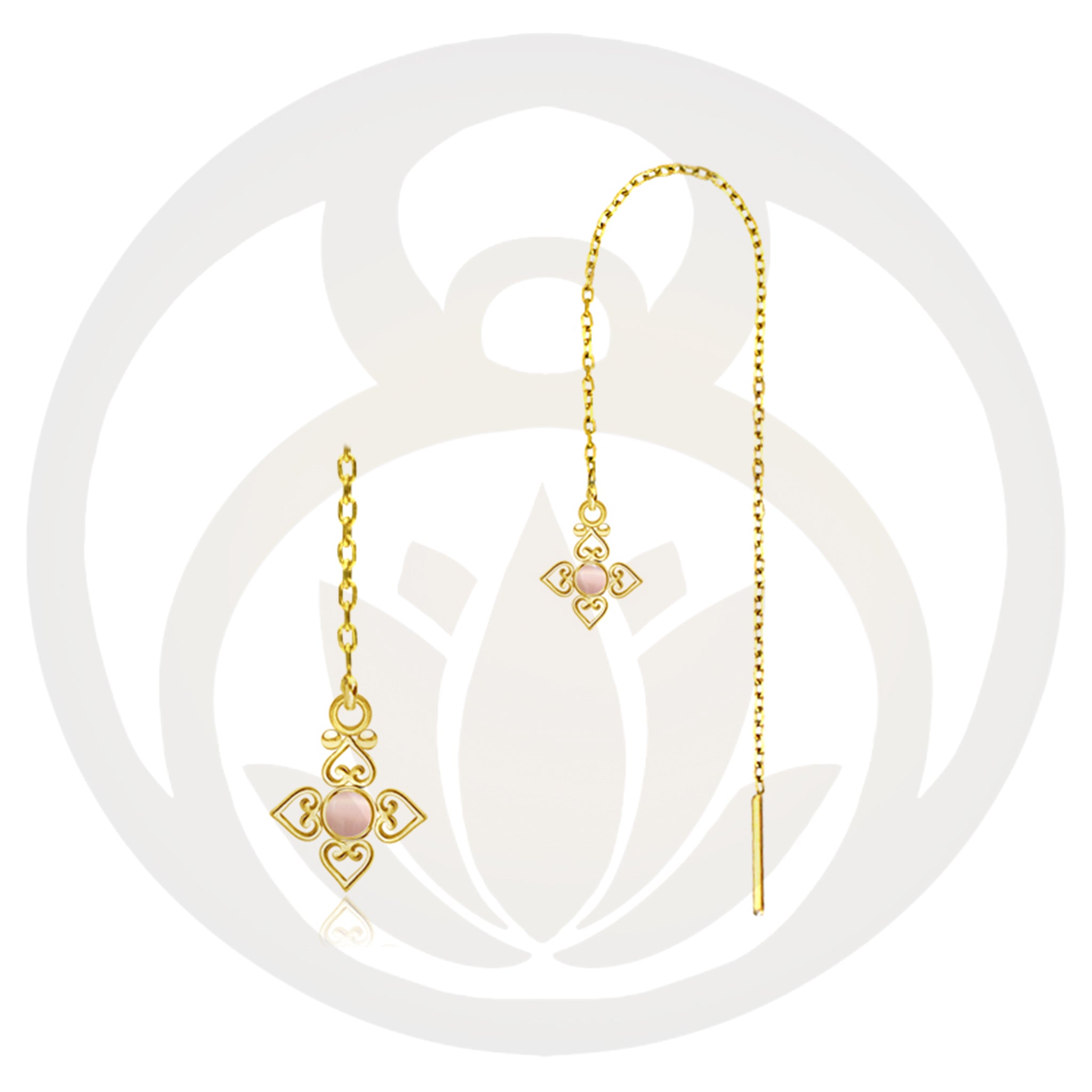 Kettenohrringe Sole Gold