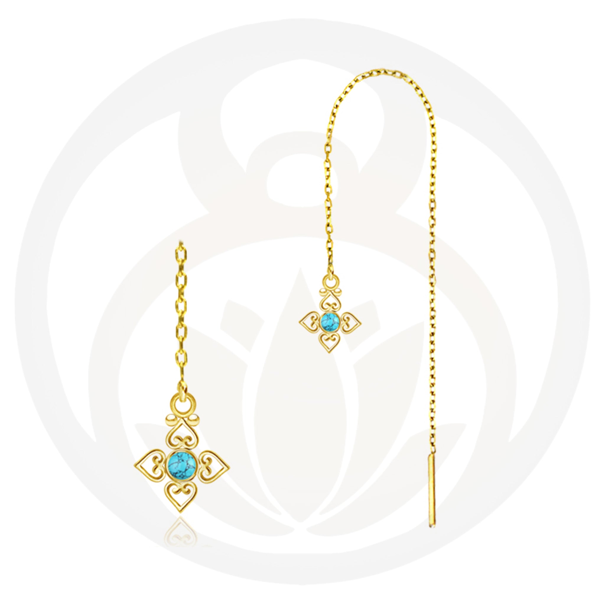 Kettenohrringe Sole Gold