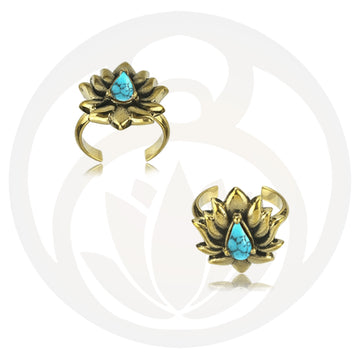 Zehenring Lotus Türkis
