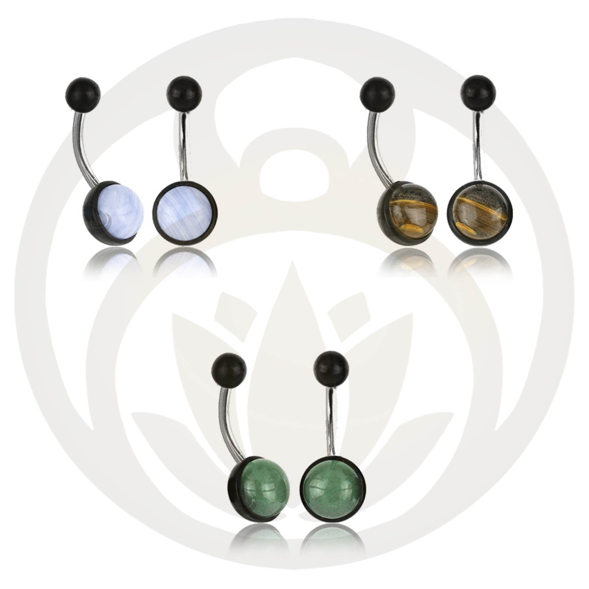 Belly button piercing Lilla charcoal wood