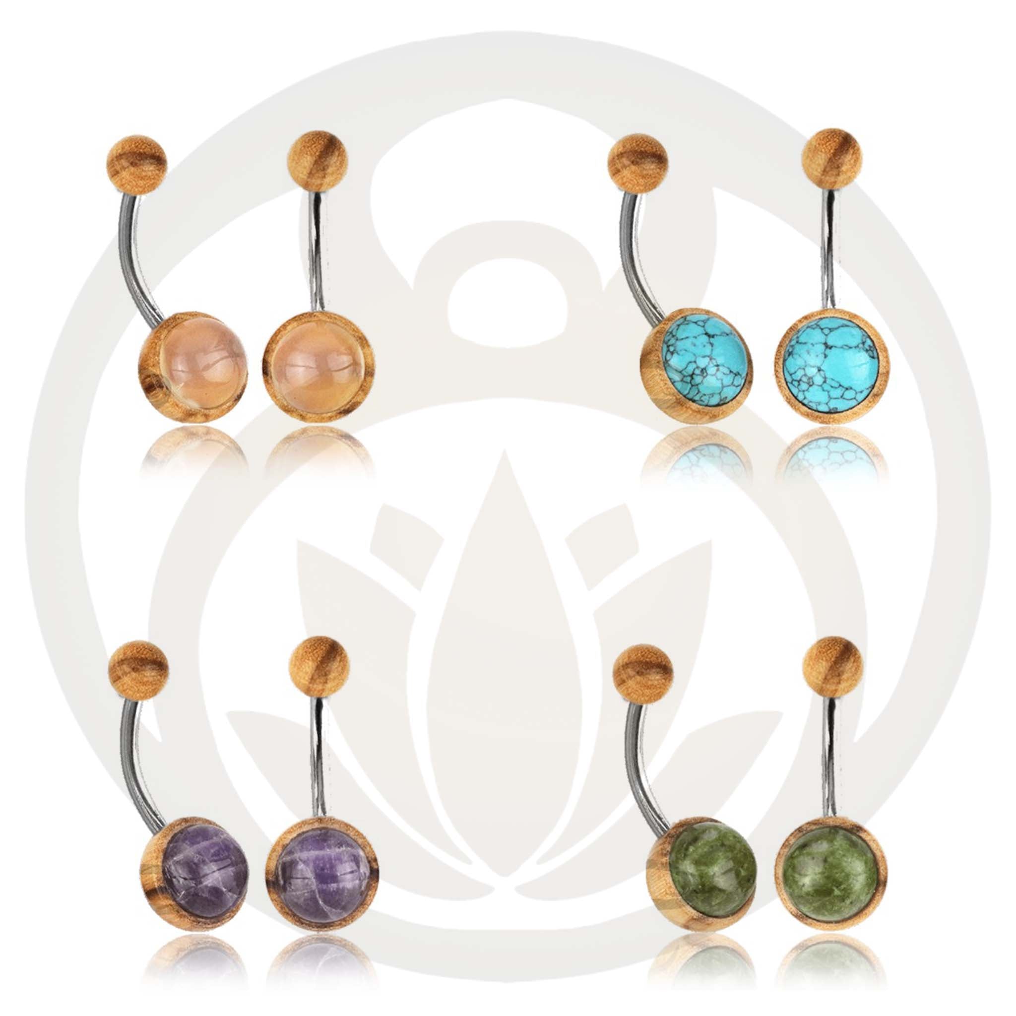 Bauchnabelpiercing Lilla Olivenholz