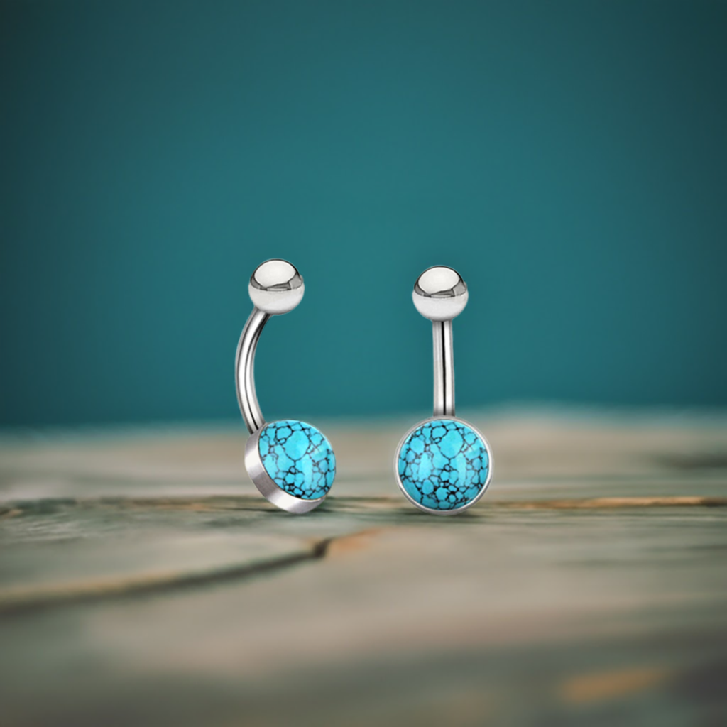 Belly button piercing Ira turquoise silver