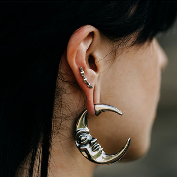 Ear weights moon silver