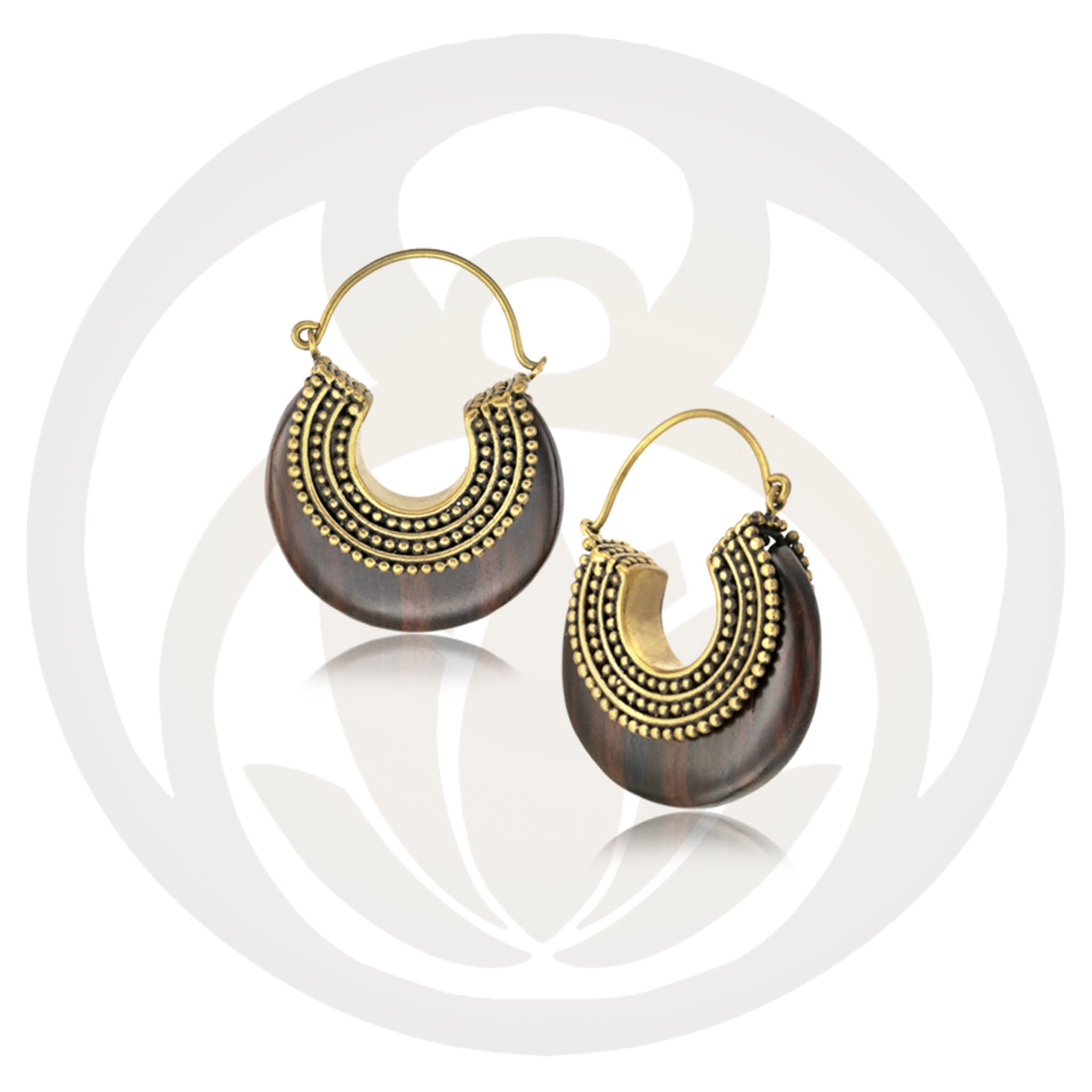 Ohrringe Tegan Holz Gold