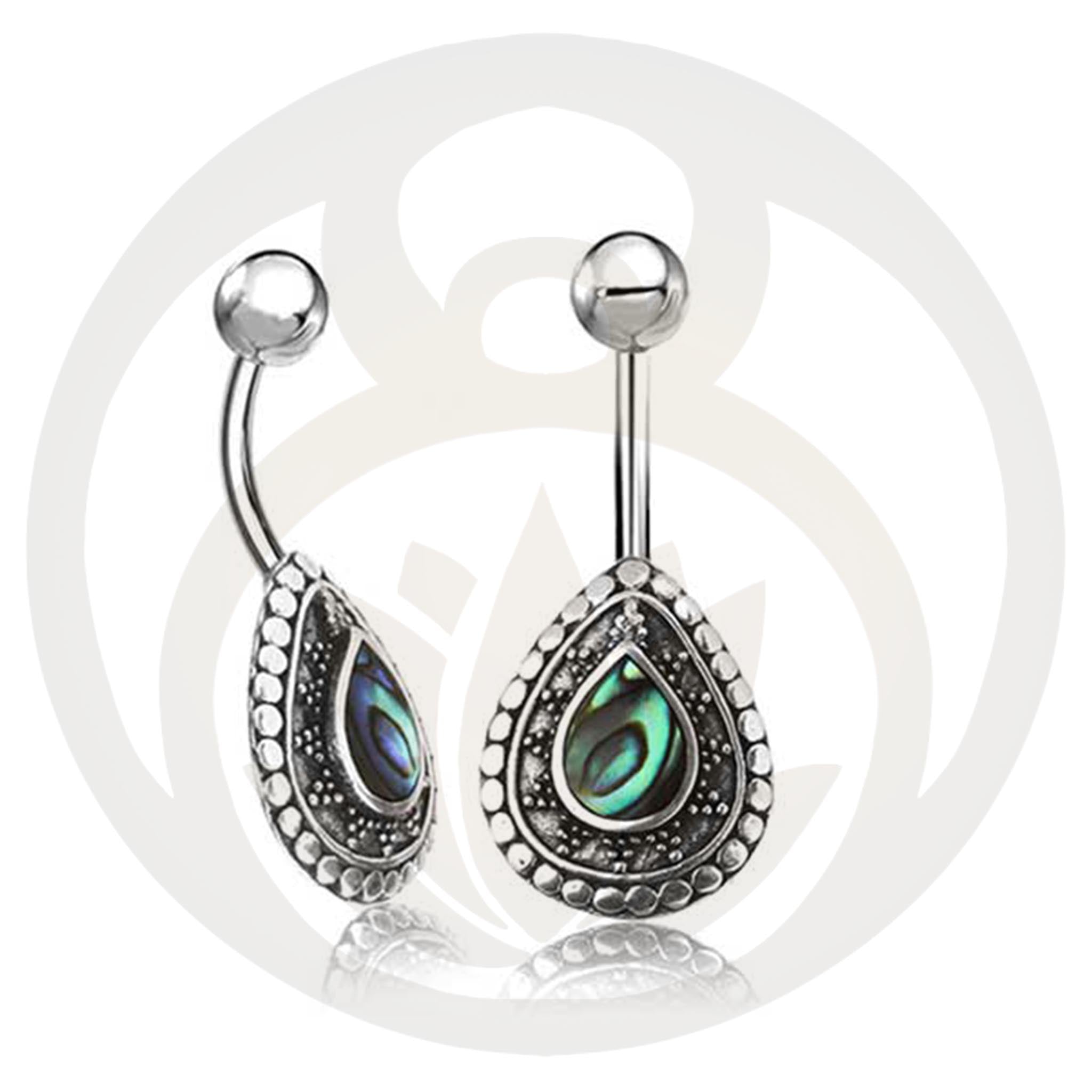 Belly Button Piercing Hödur Silver Healing Stone