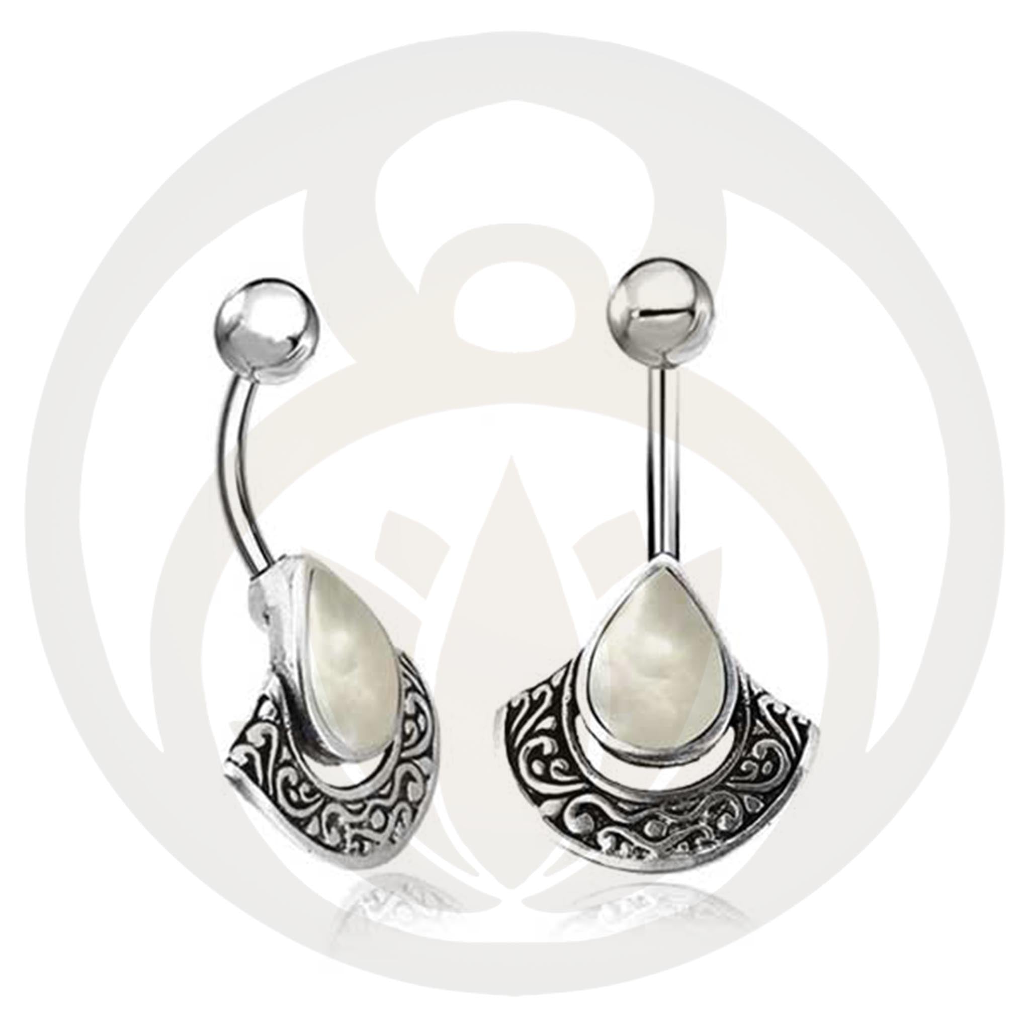 Belly Button Piercing Freya Silver Healing Stone