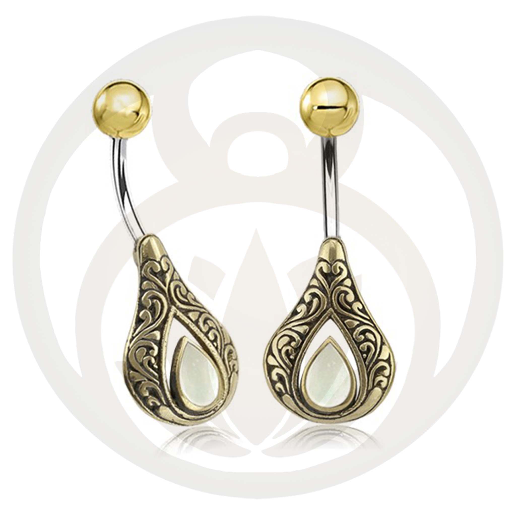 Belly Button Piercing Irmin Gold Healing Stone