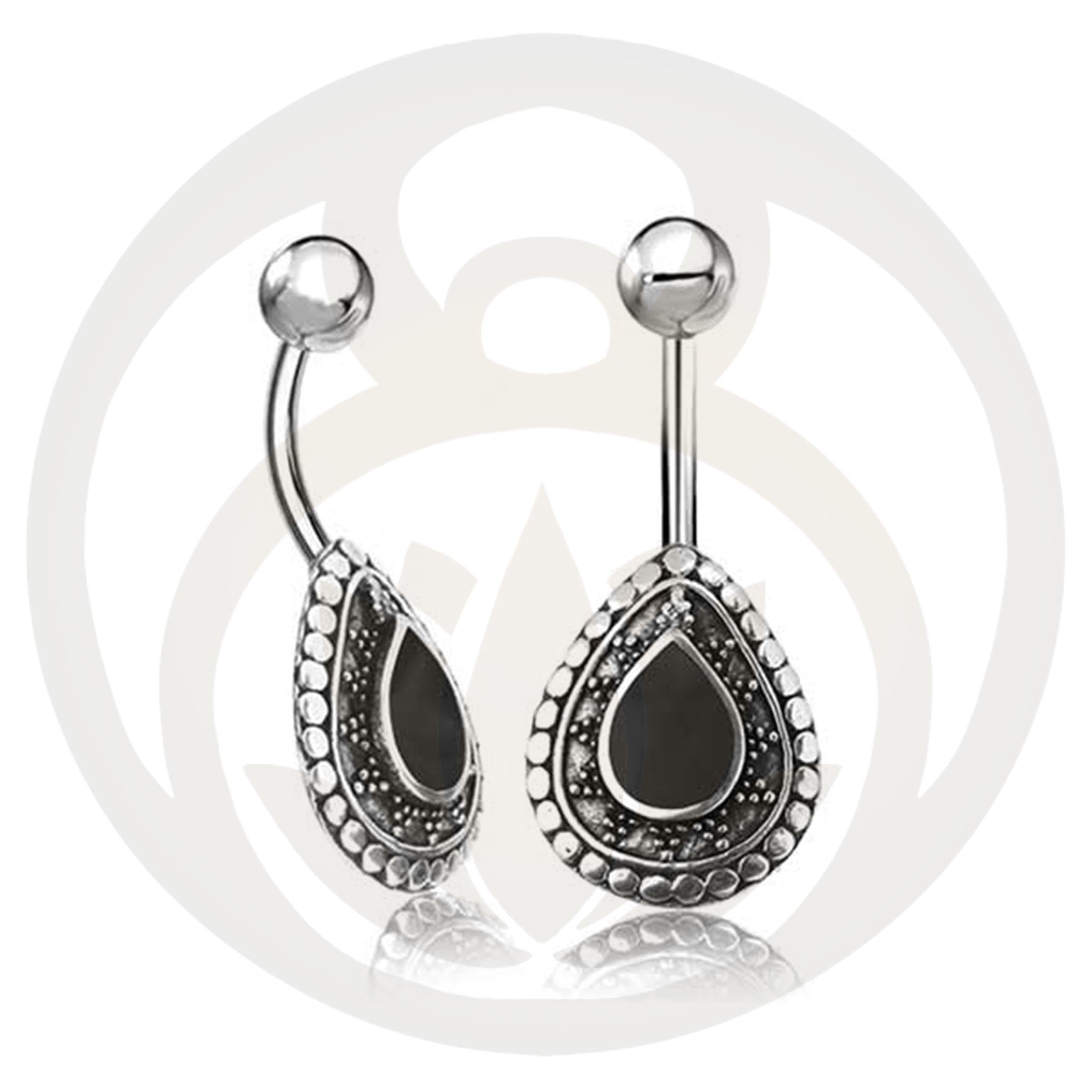 Belly Button Piercing Hödur Silver Healing Stone