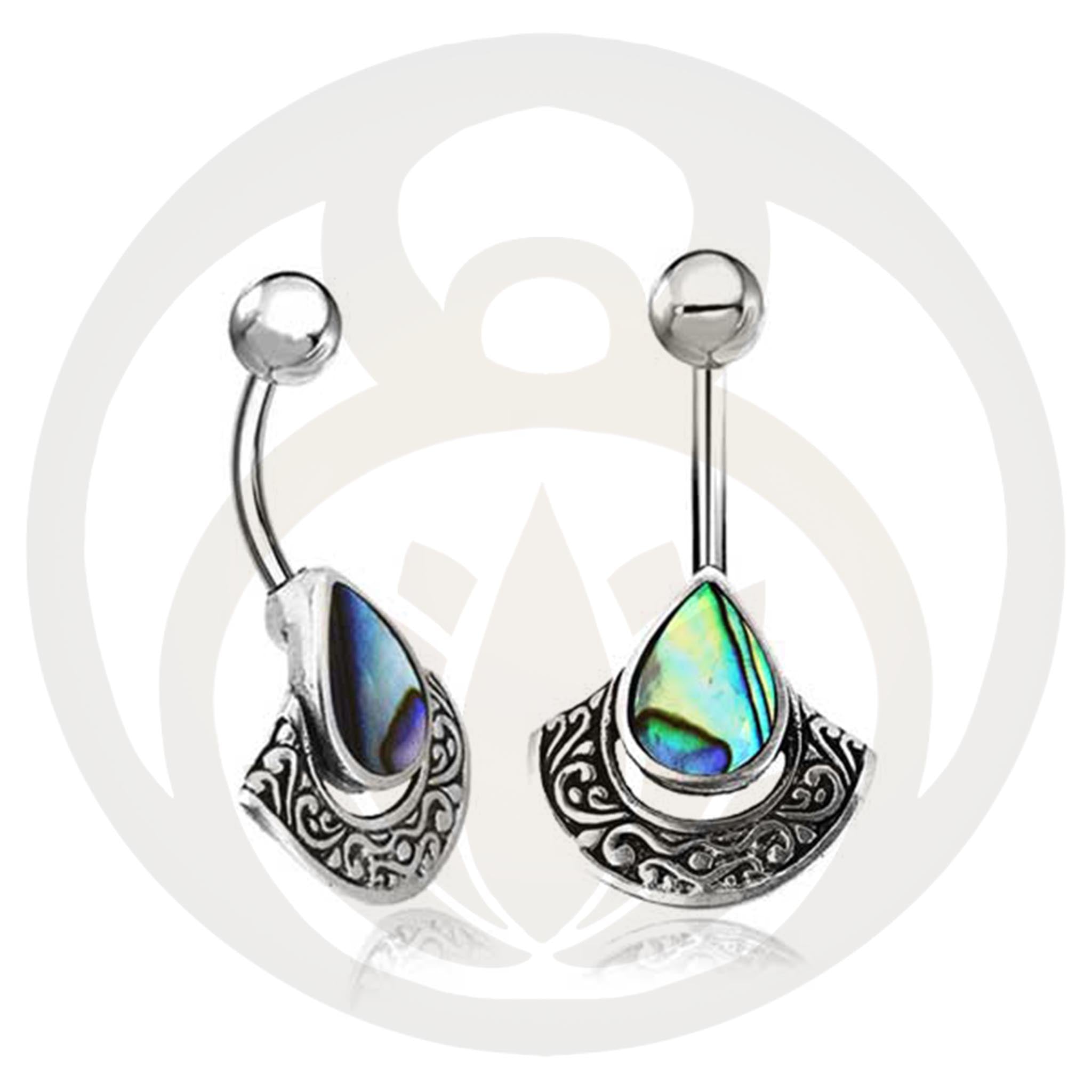 Belly Button Piercing Freya Silver Healing Stone