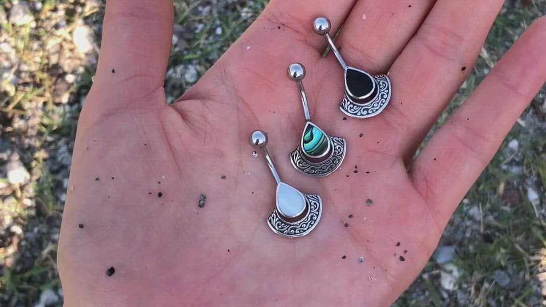 Belly Button Piercing Freya Silver Healing Stone