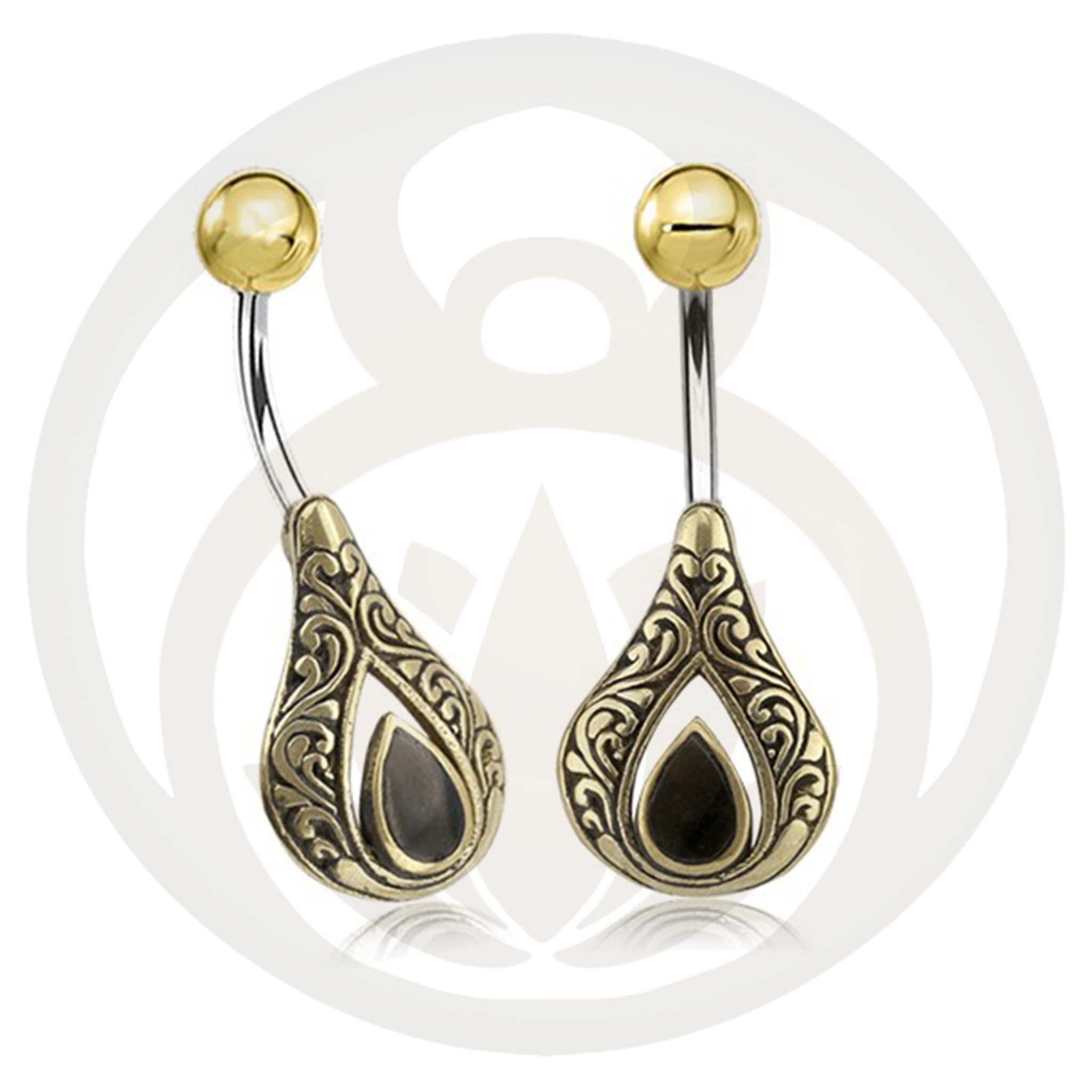 Belly Button Piercing Irmin Gold Healing Stone