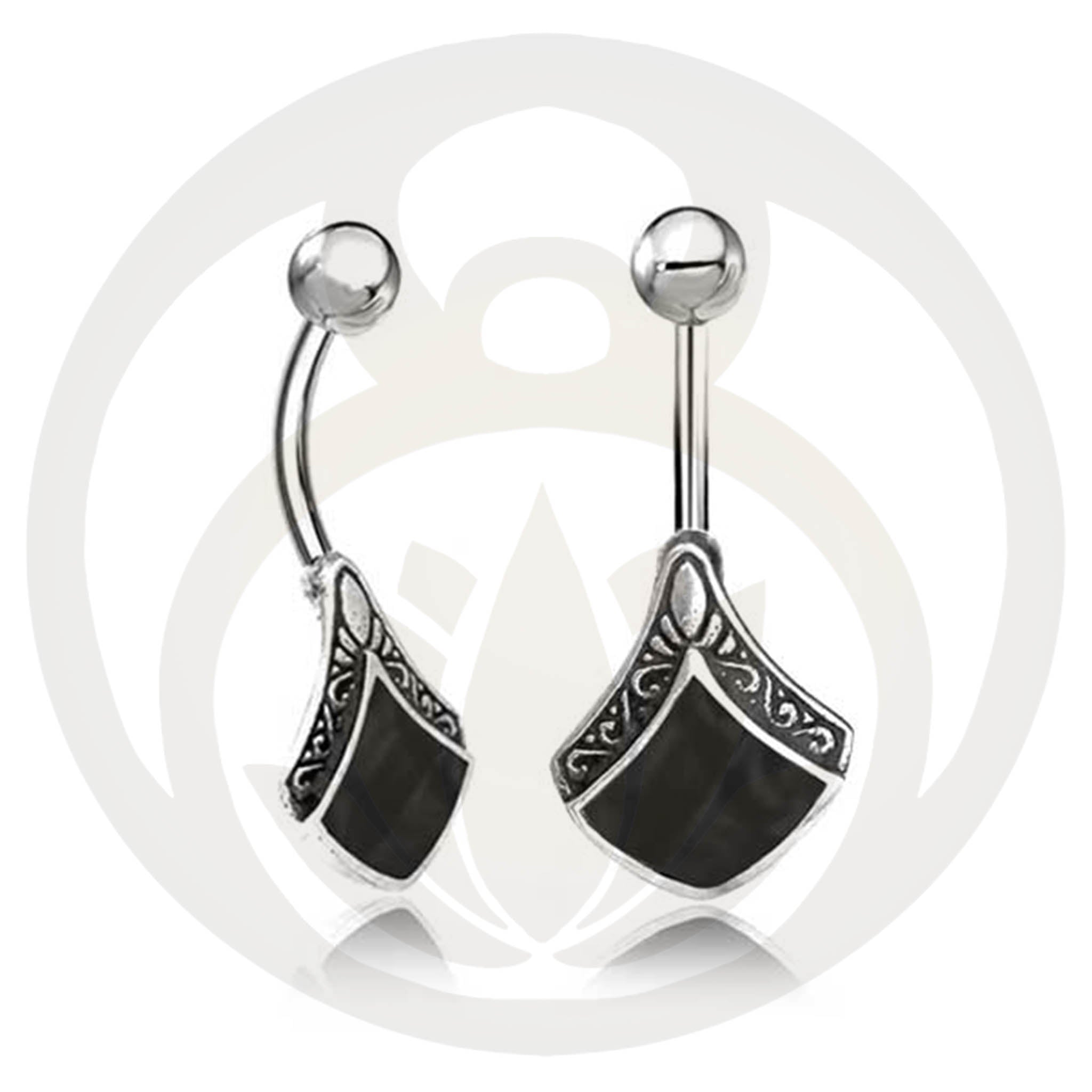 Belly Button Piercing Loki Silver Healing Stone