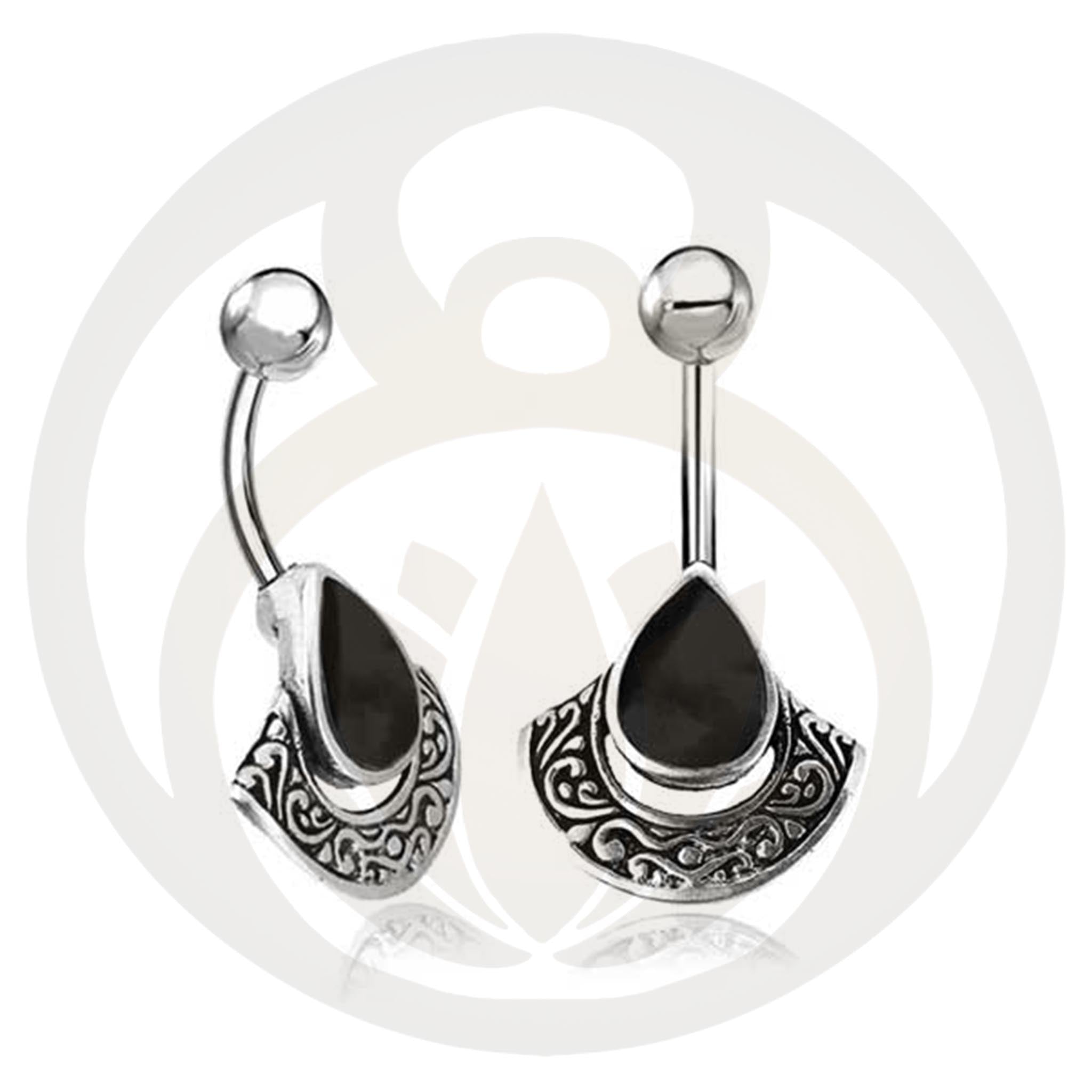 Belly Button Piercing Freya Silver Healing Stone