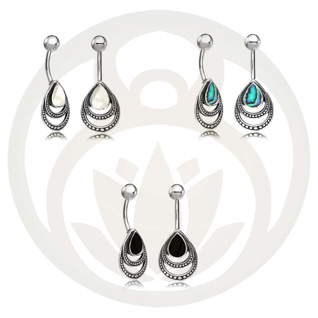 Belly Button Piercing Ragnarök Silver Healing Stone